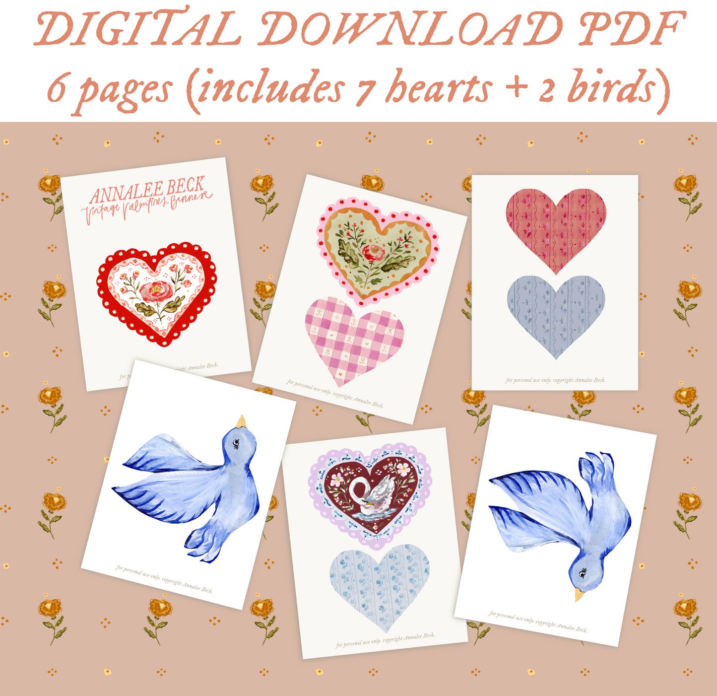 Vintage Valentine Printable Banner