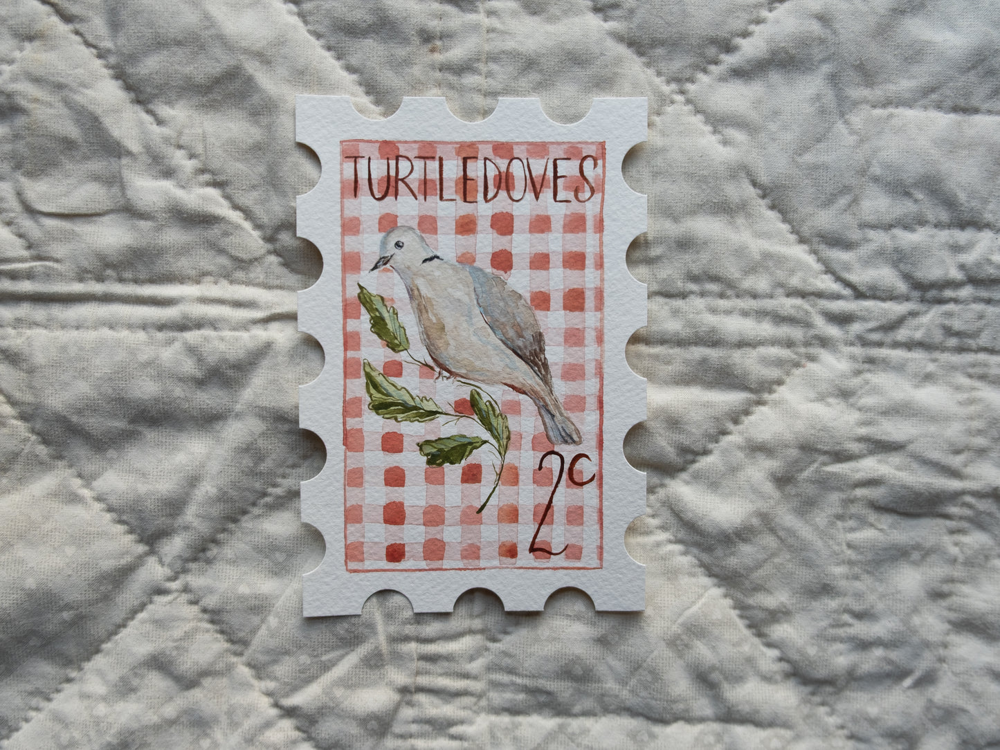 2nd Day of Christmas Stamp - Original Artwork