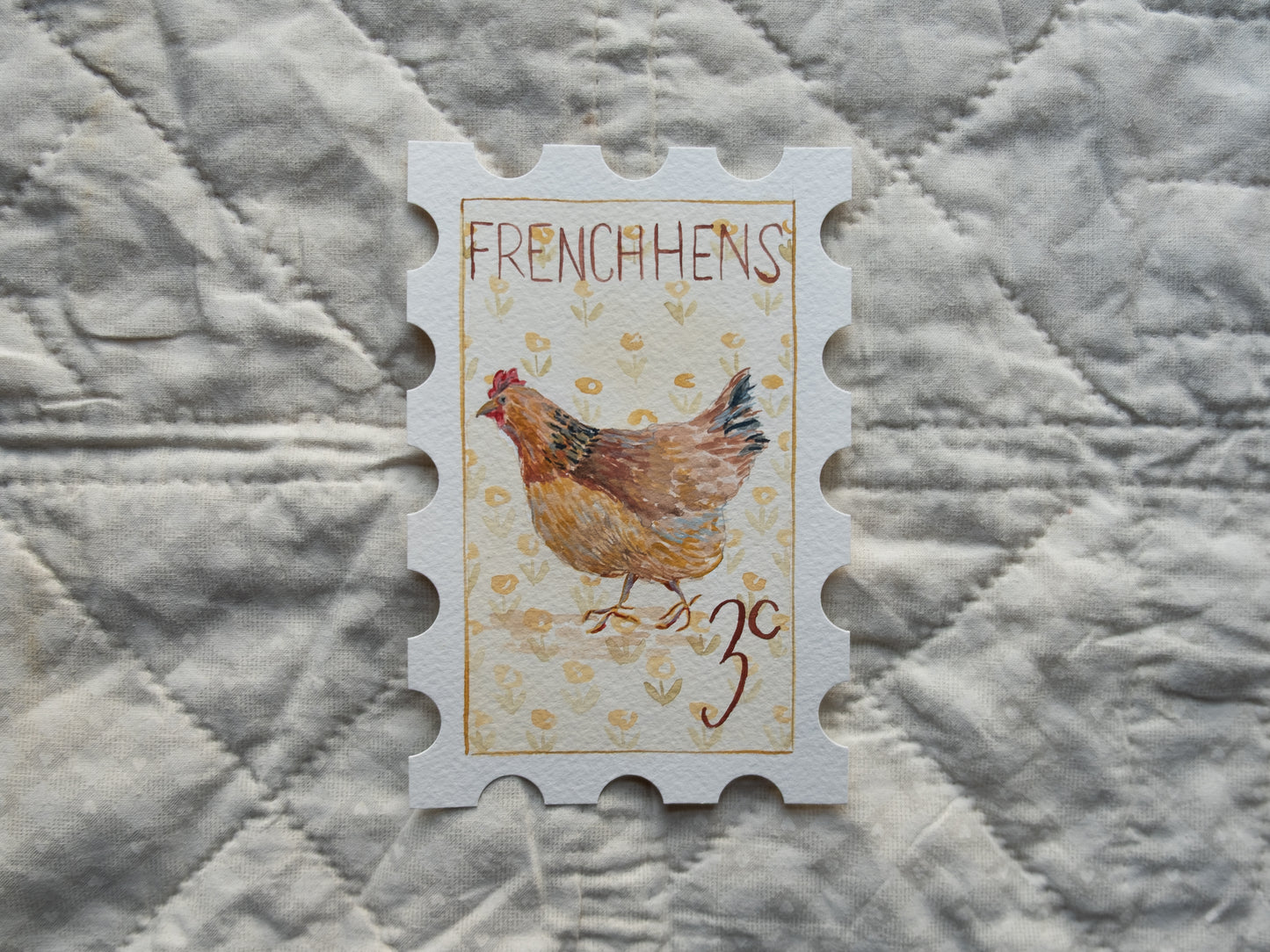 3rd Day of Christmas Stamp - Original Artwork