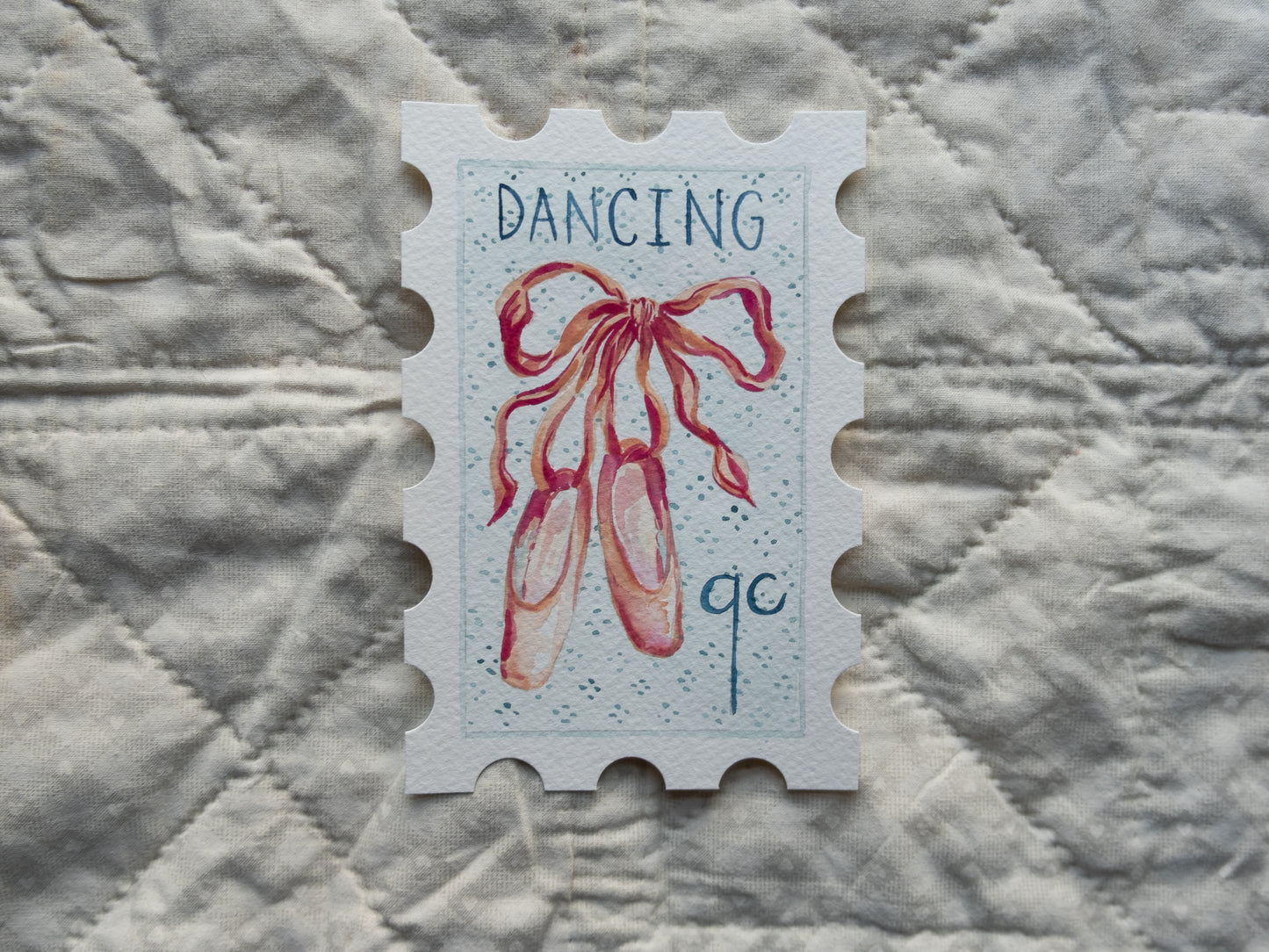 9th Day of Christmas Stamp - Original Artwork