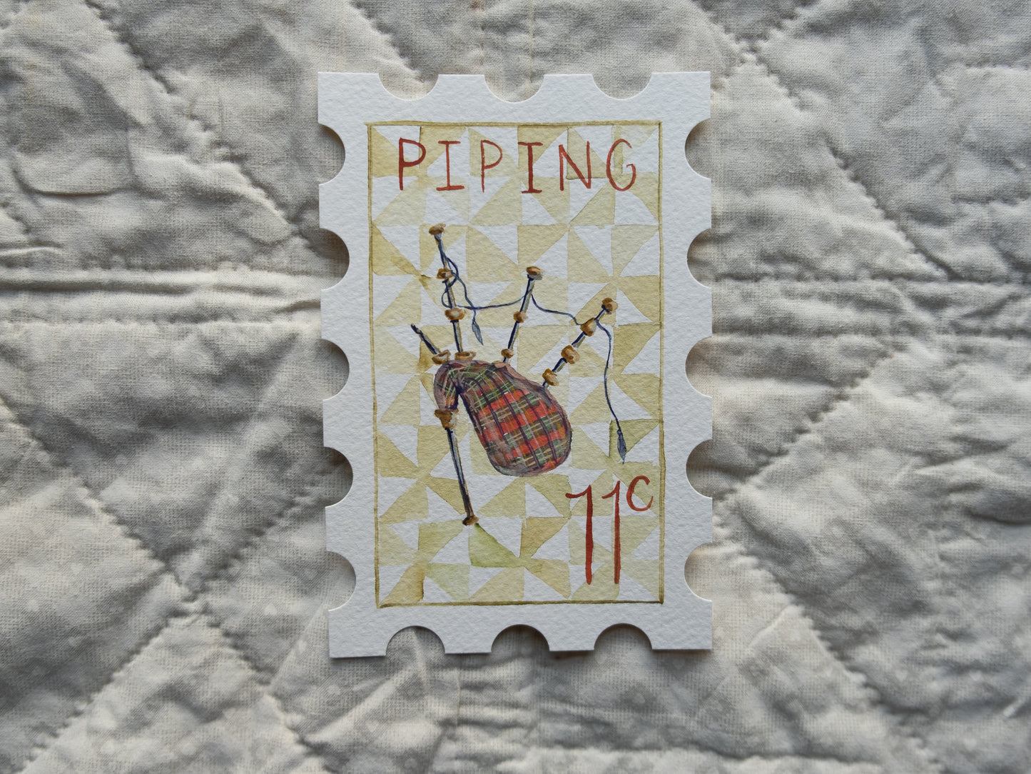 11th Day of Christmas Stamp - Original Artwork