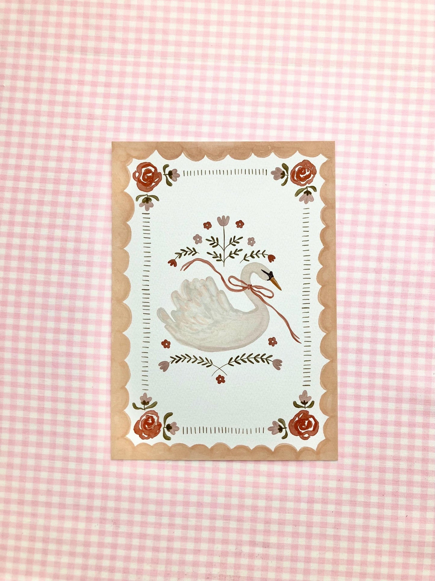 Flowers & Swan Print