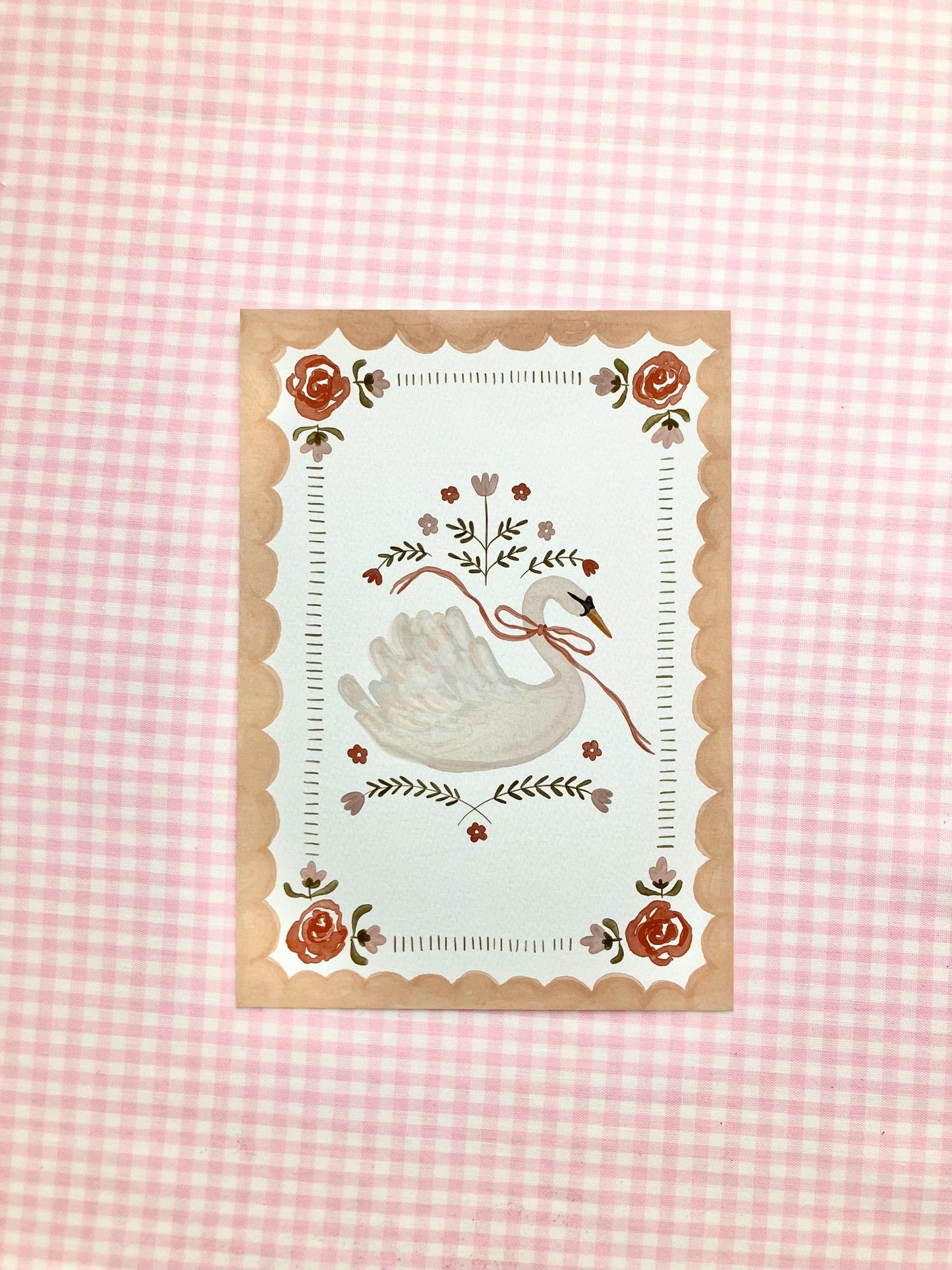 Flowers & Swan Print