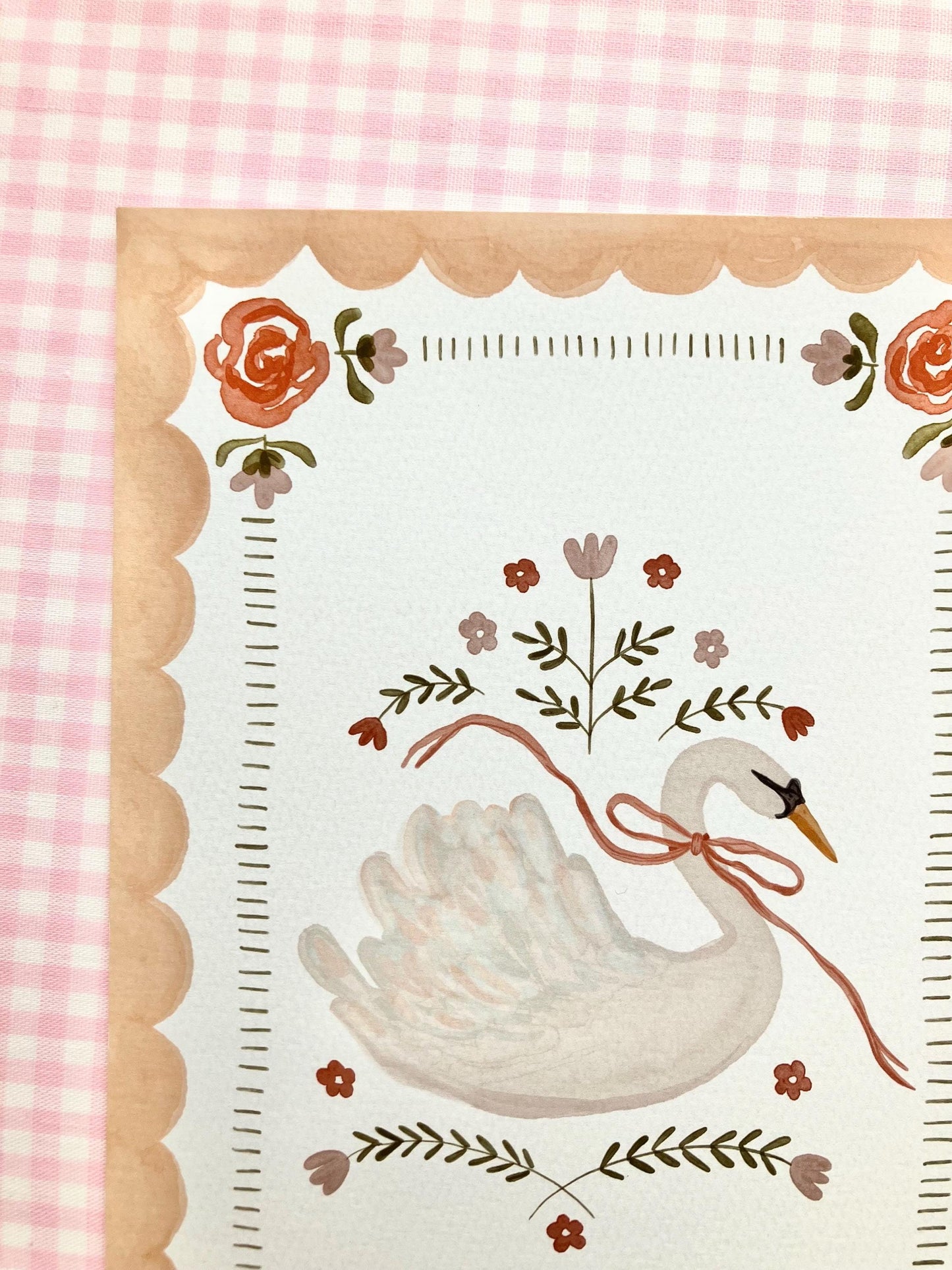 Flowers & Swan Print