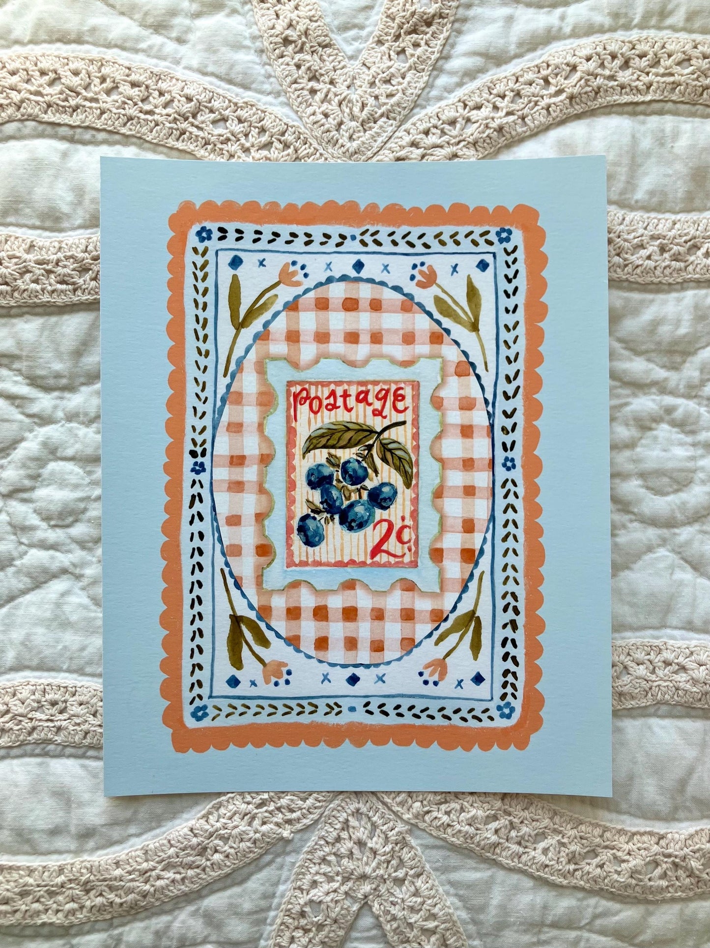 Blueberry Postage Print