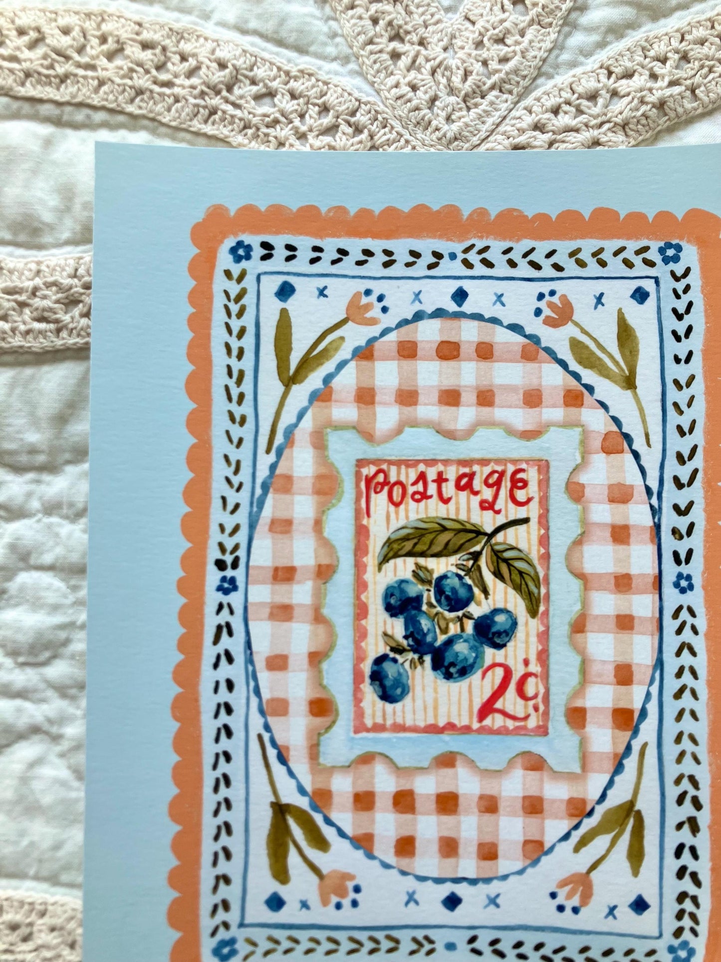 Blueberry Postage Print