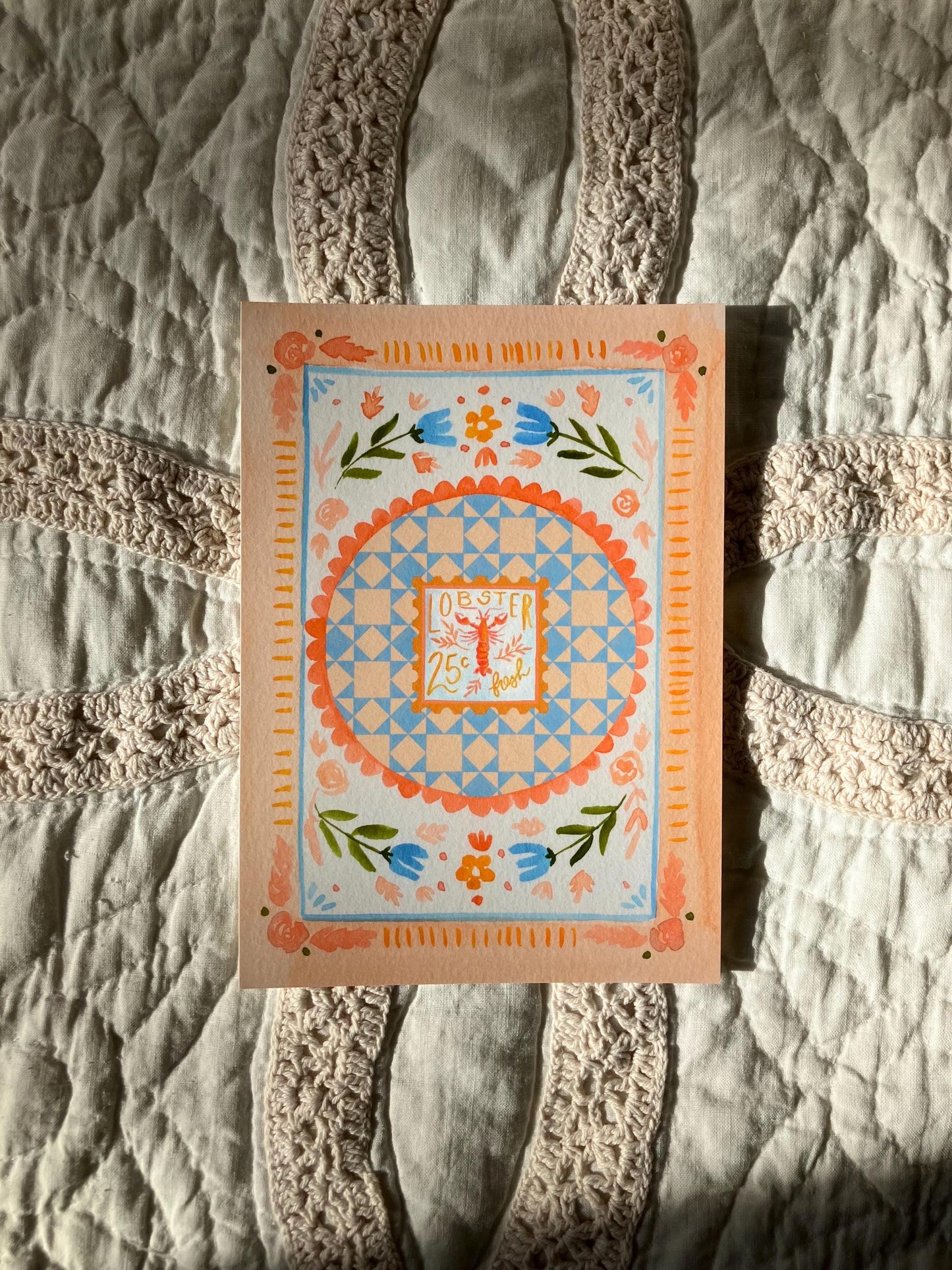 Fresh Lobster Postage Print