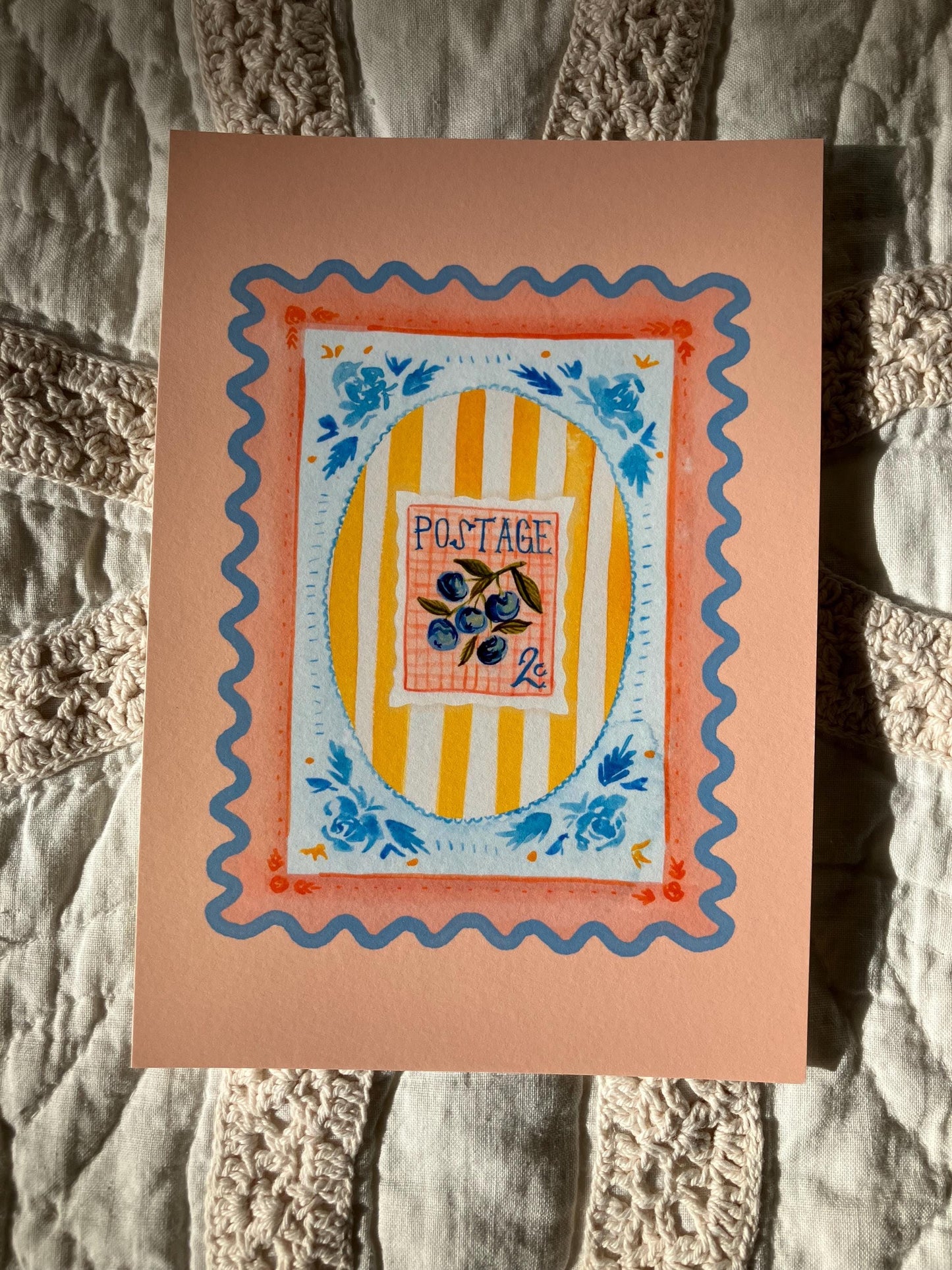 Blueberry Postage no. 2 Print