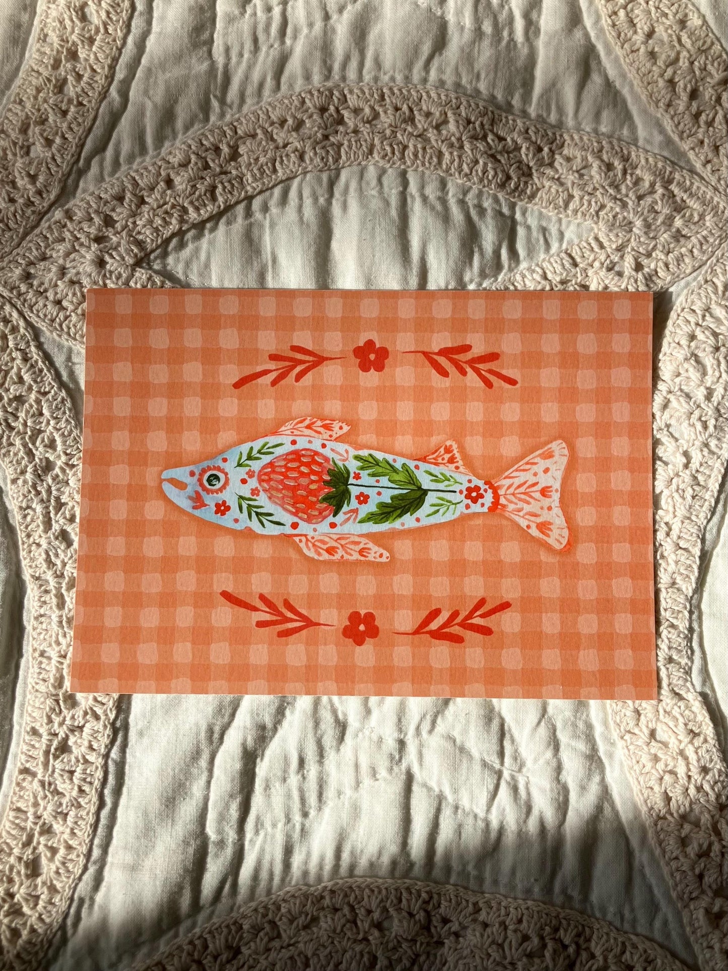 Strawberry Fish Print