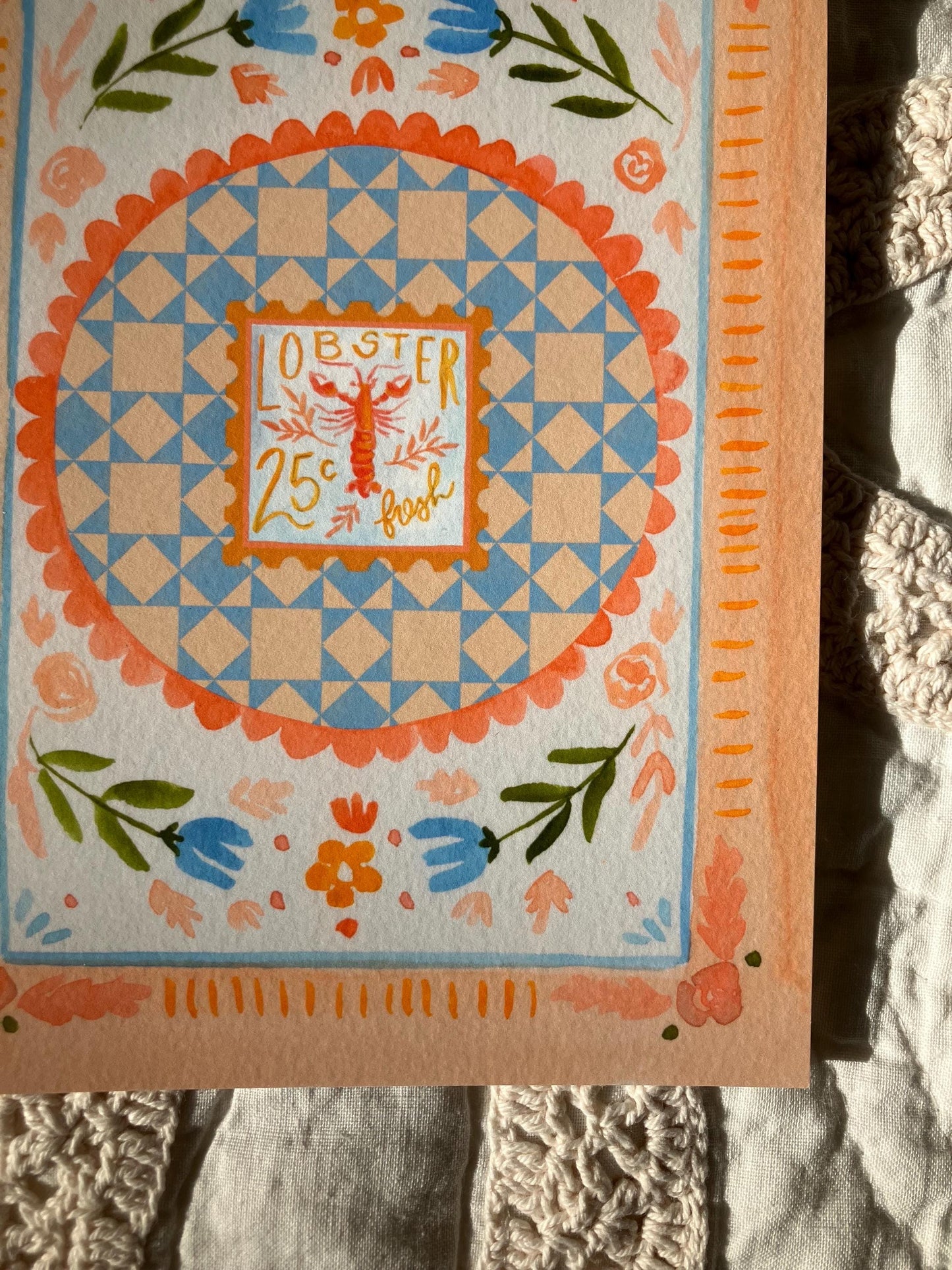 Fresh Lobster Postage Print