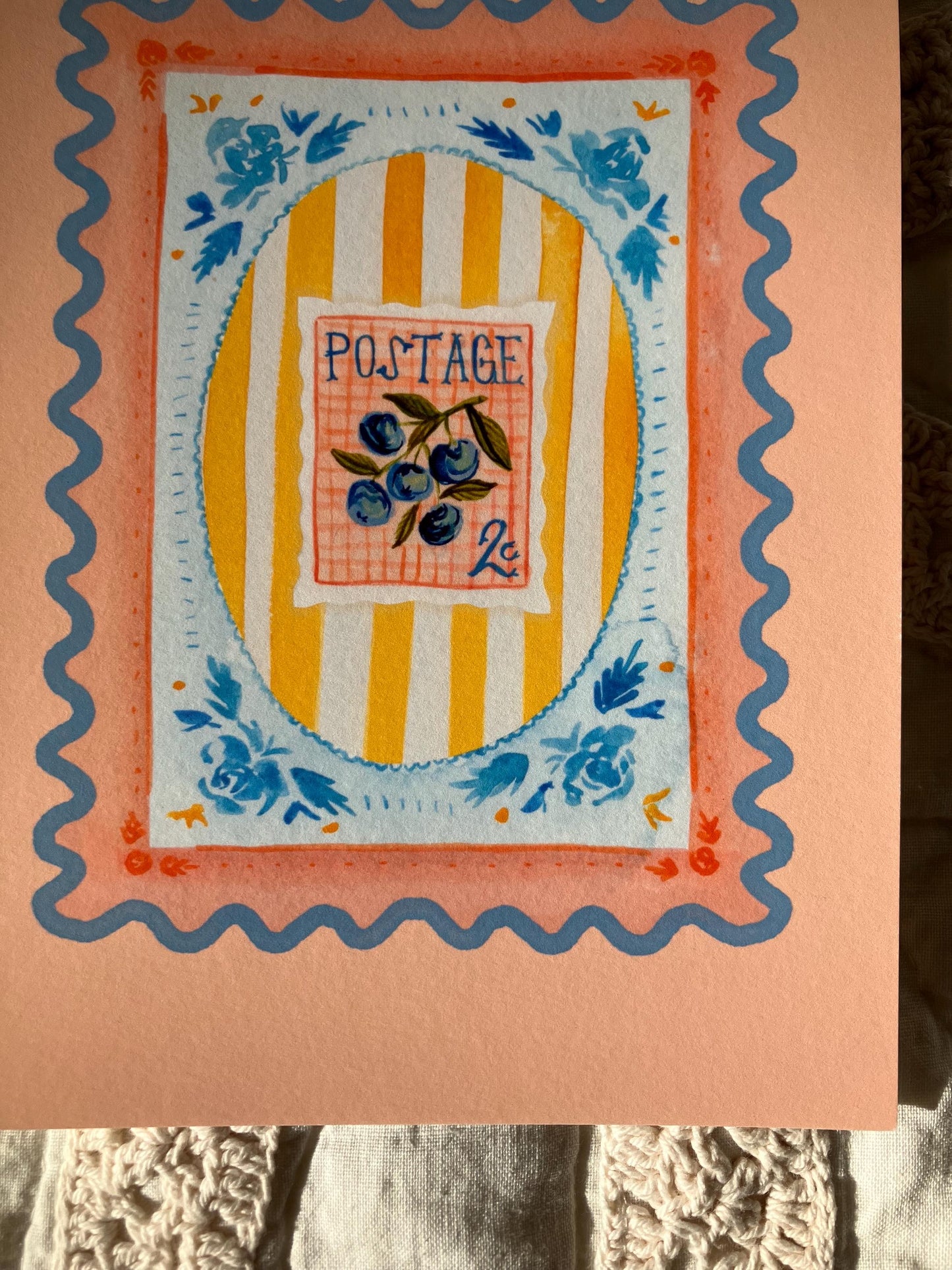 Blueberry Postage no. 2 Print