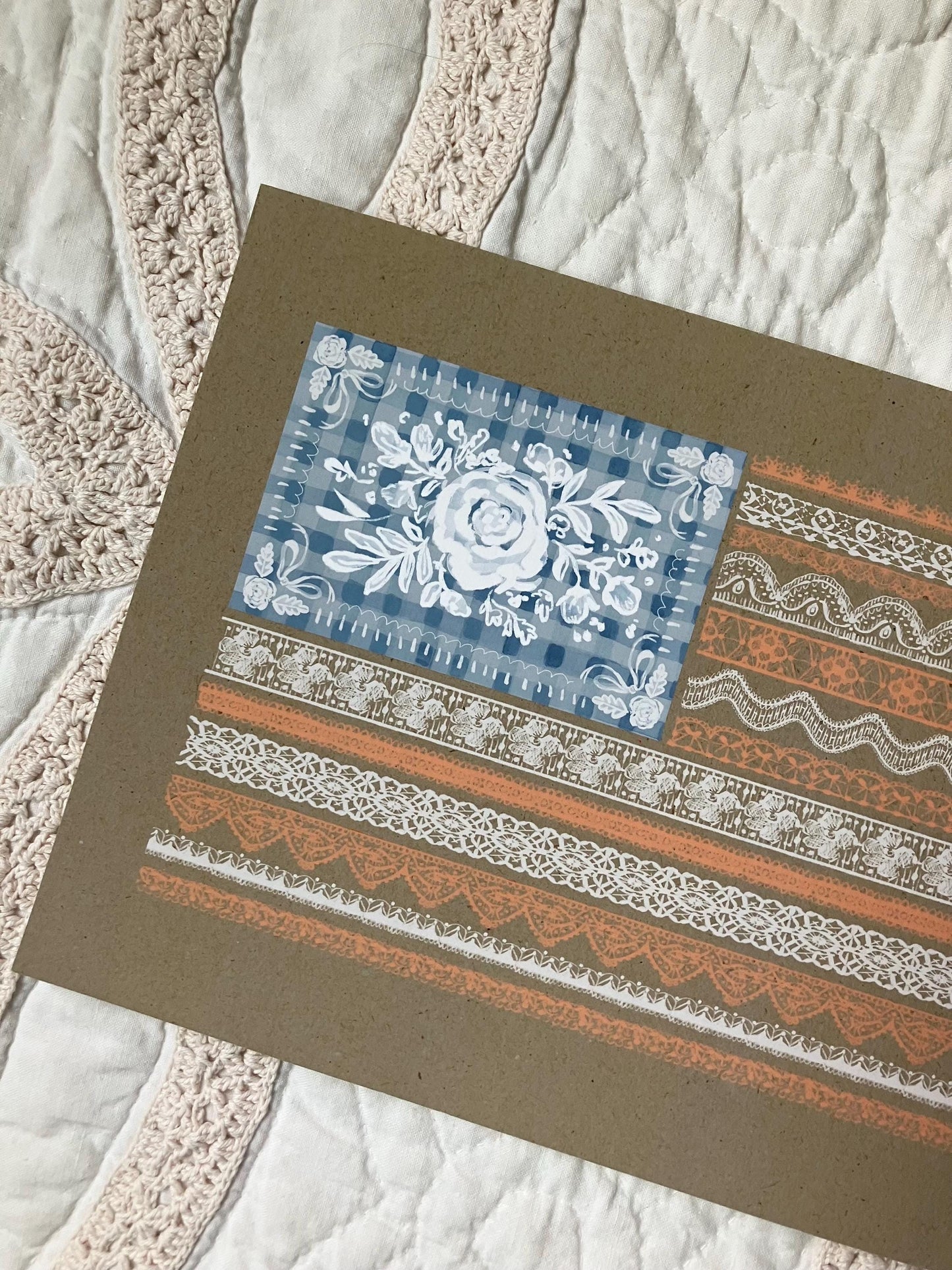 American Lace Flag Print