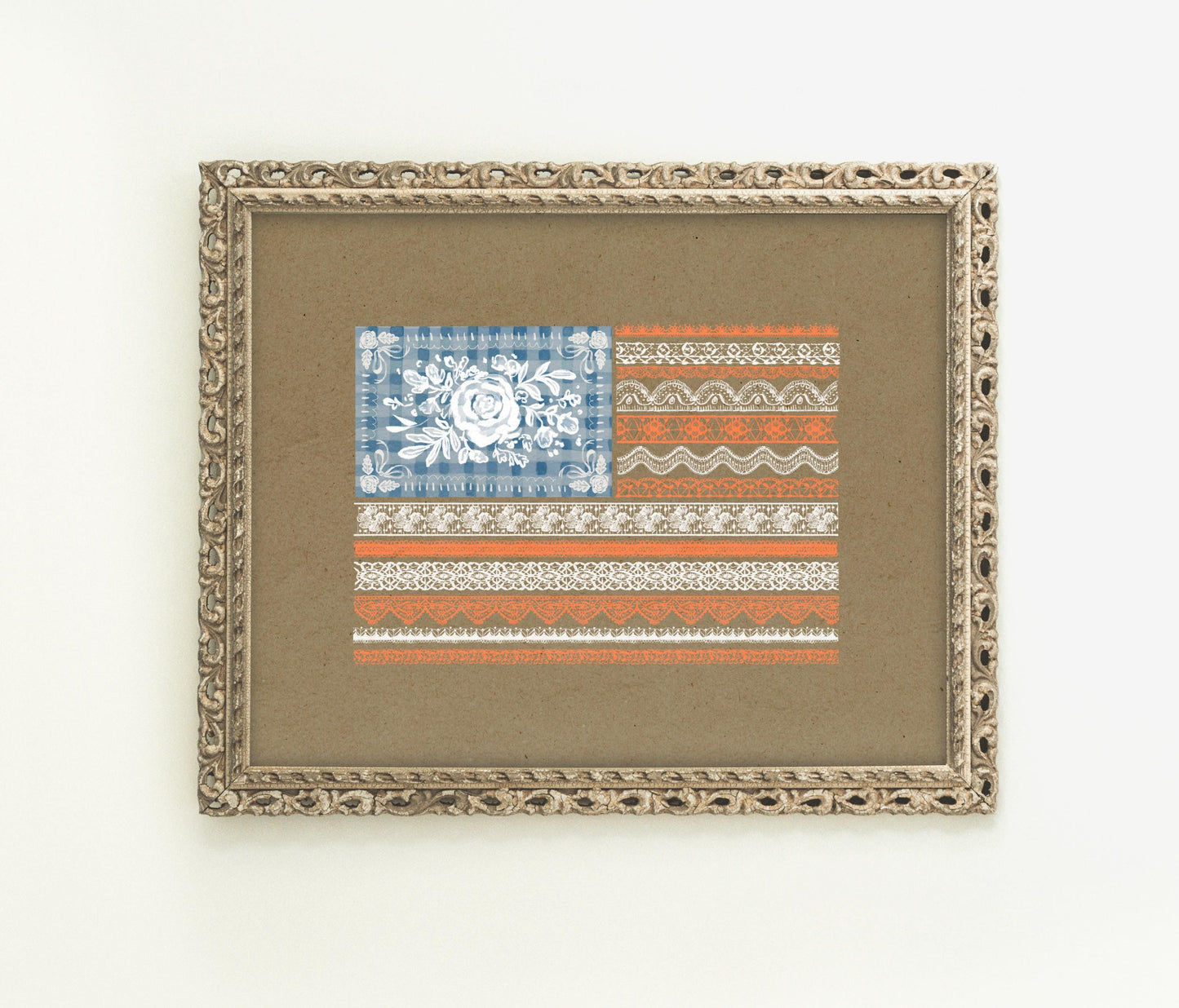 American Lace Flag Print