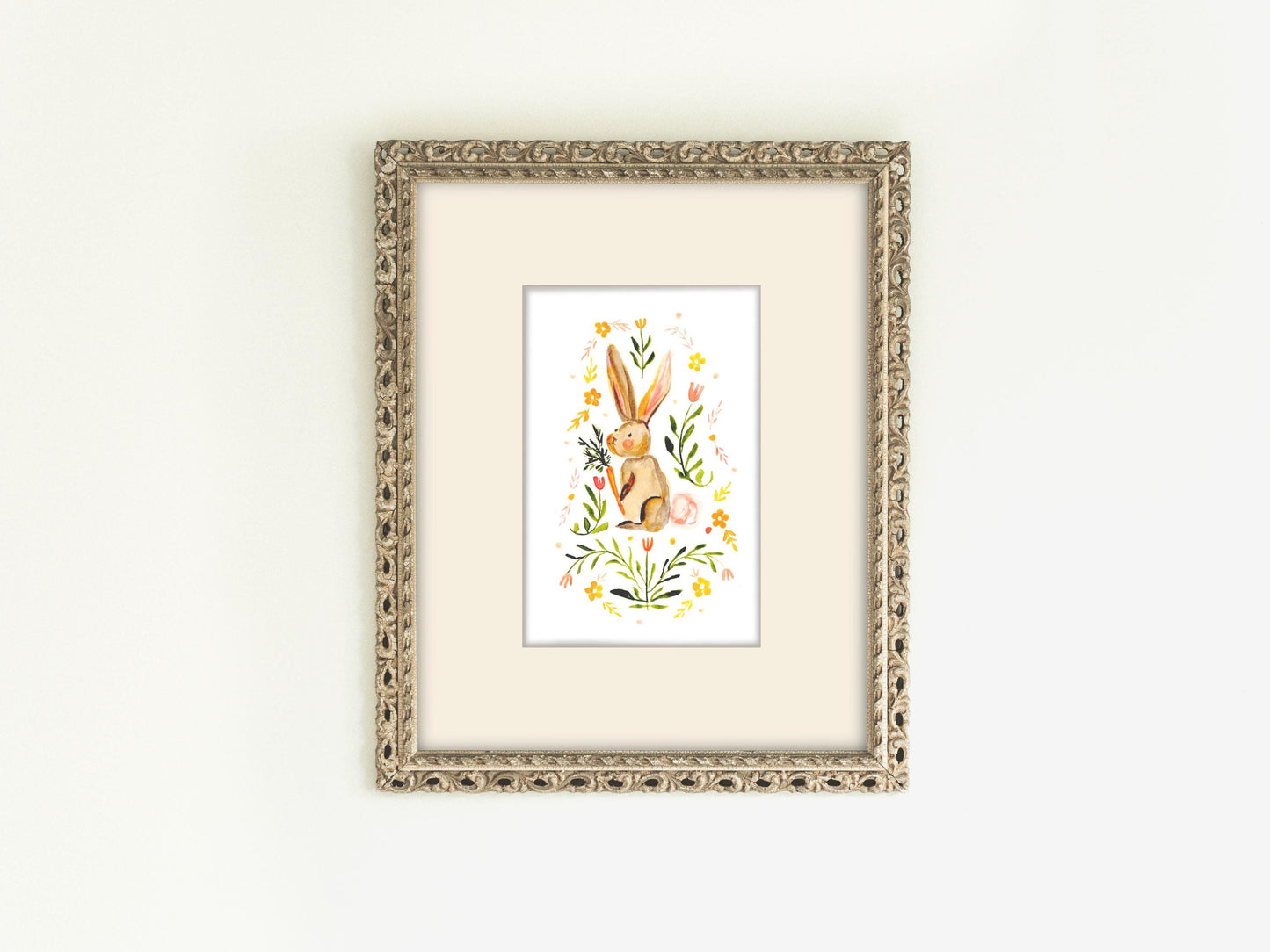 Bunny & Carrot Whimsical Print - B Grade