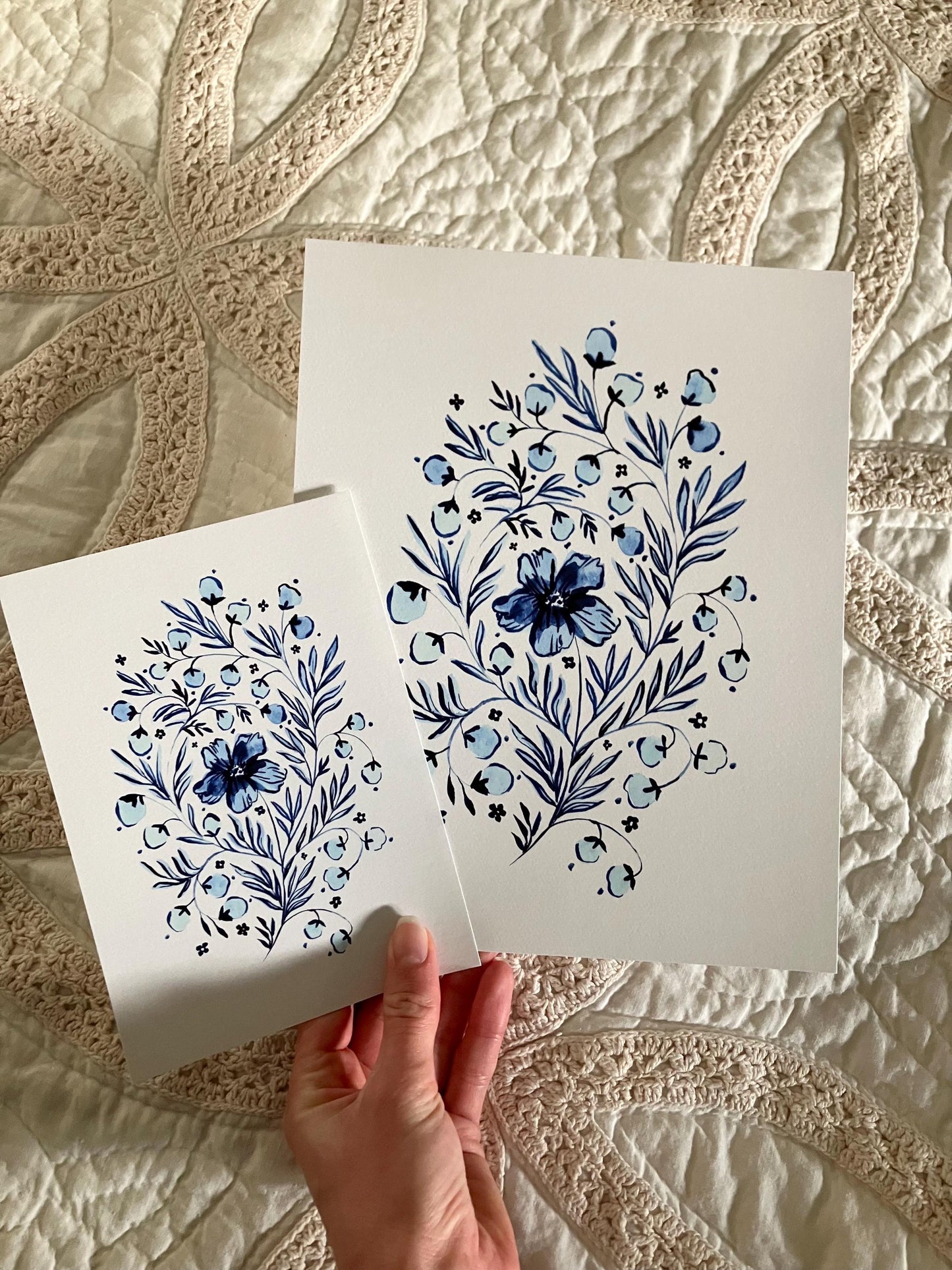 Blue & White Floral no. 2 Print