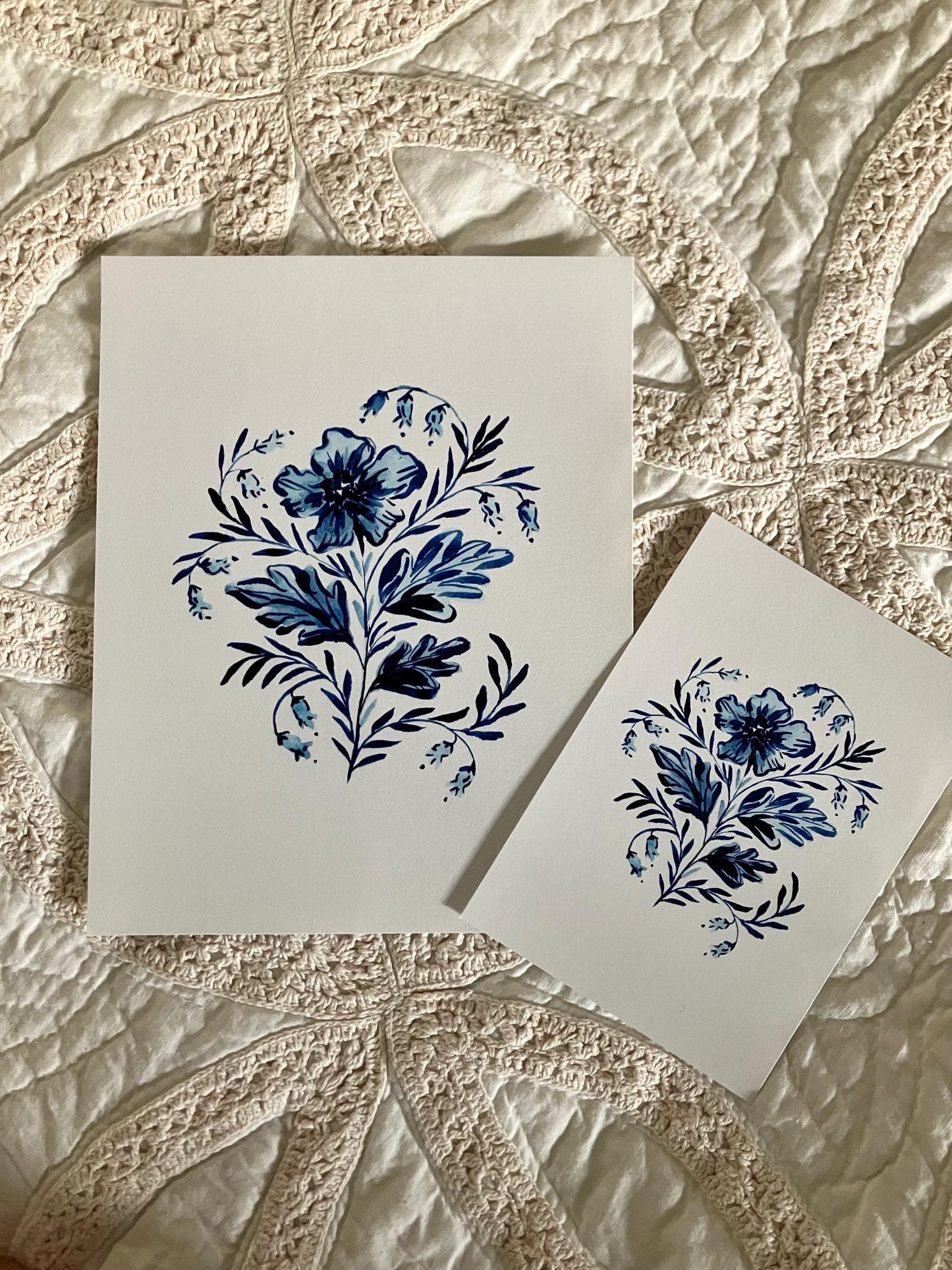 Blue & White Floral no. 3 Print