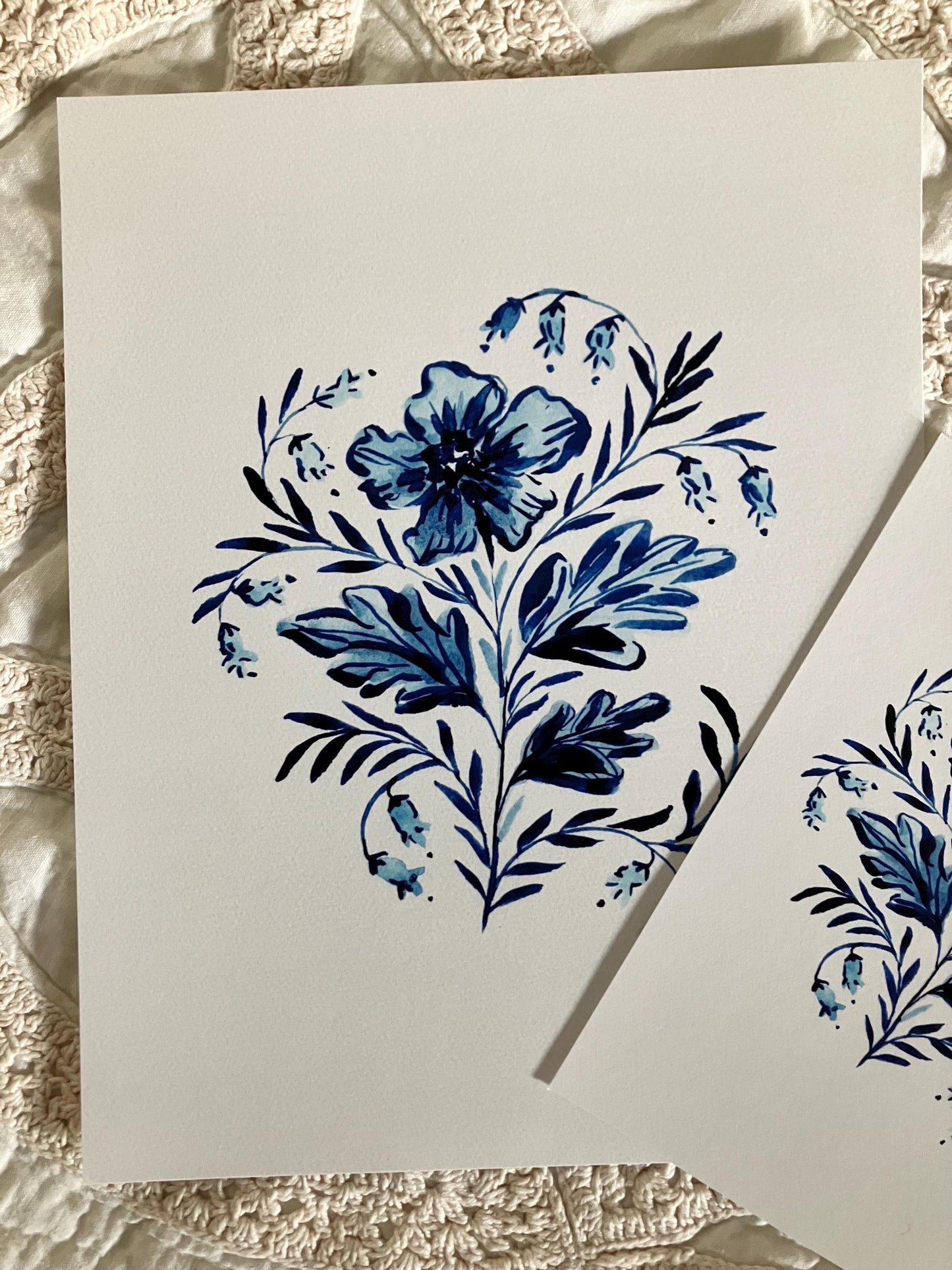 Blue & White Floral no. 3 Print