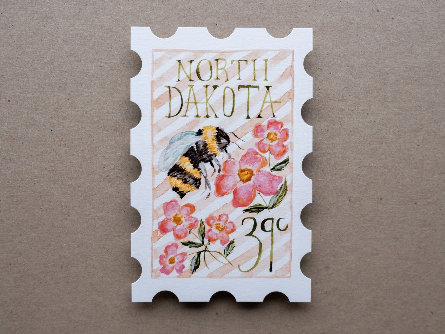 North Dakota Stamp Print