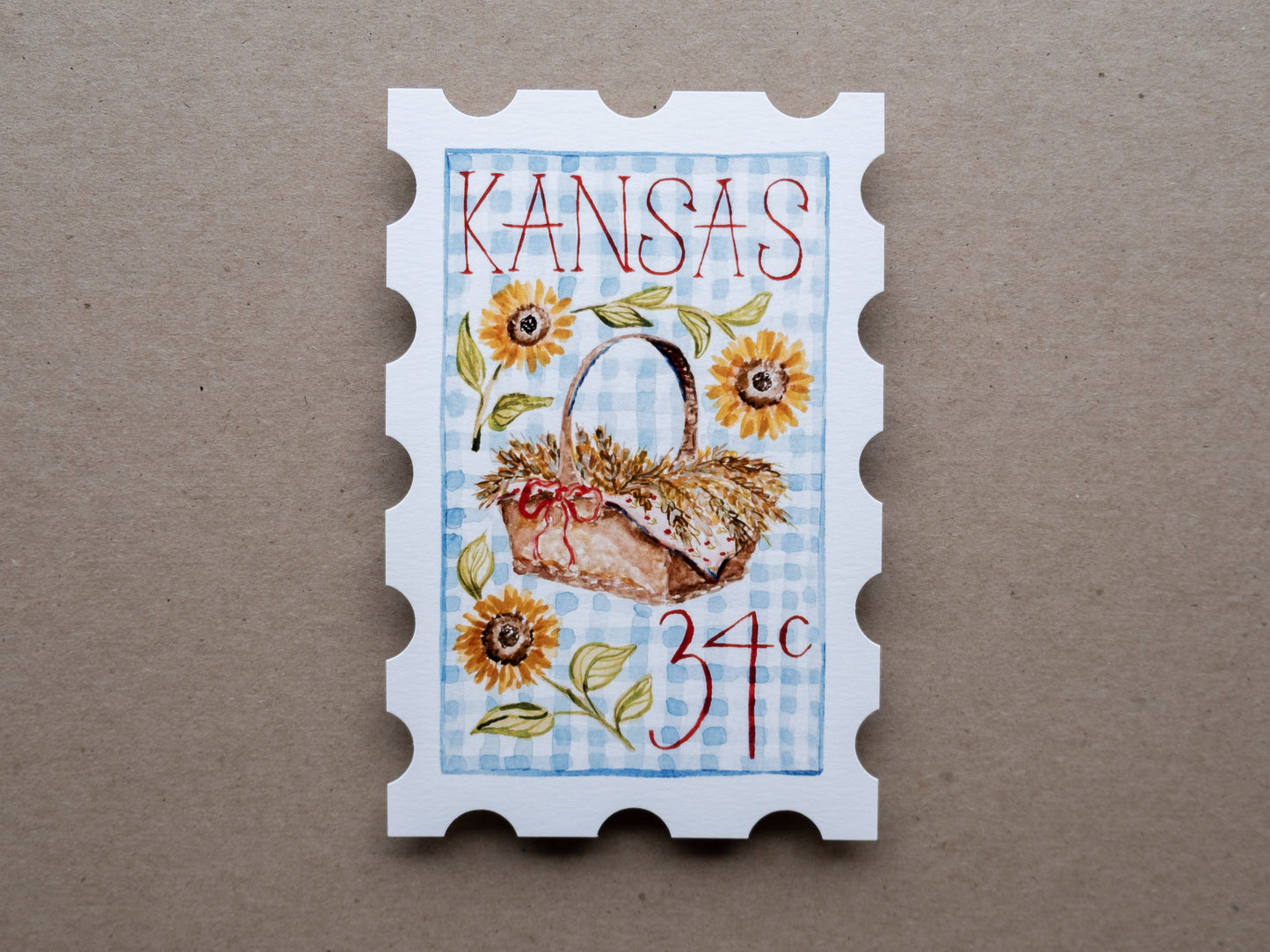 Kansas Stamp Print
