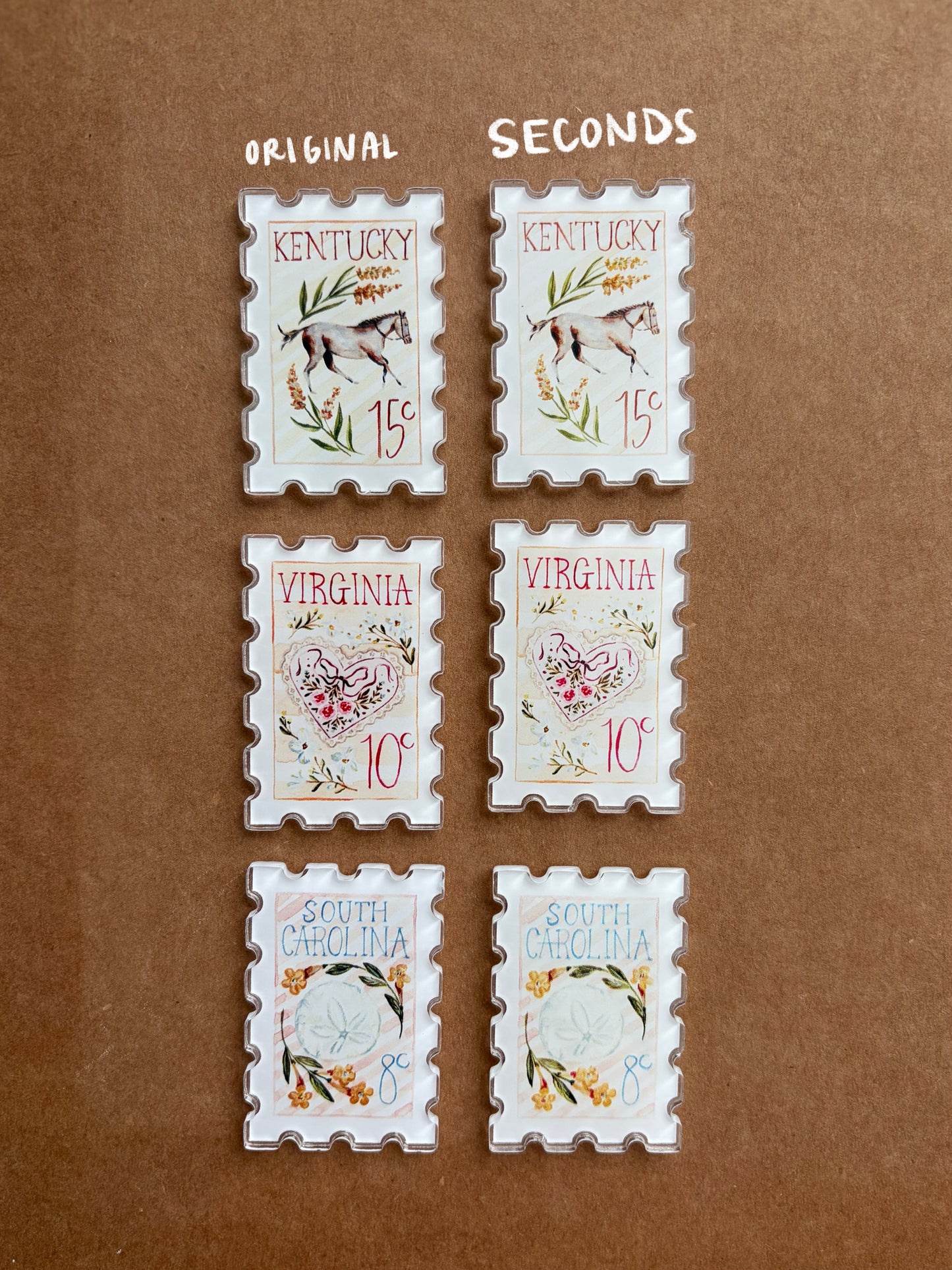 *Seconds* State Stamp Magnets
