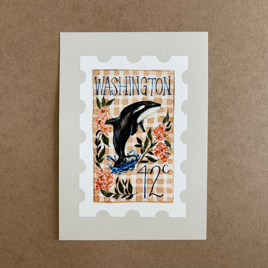 Washington Stamp Print