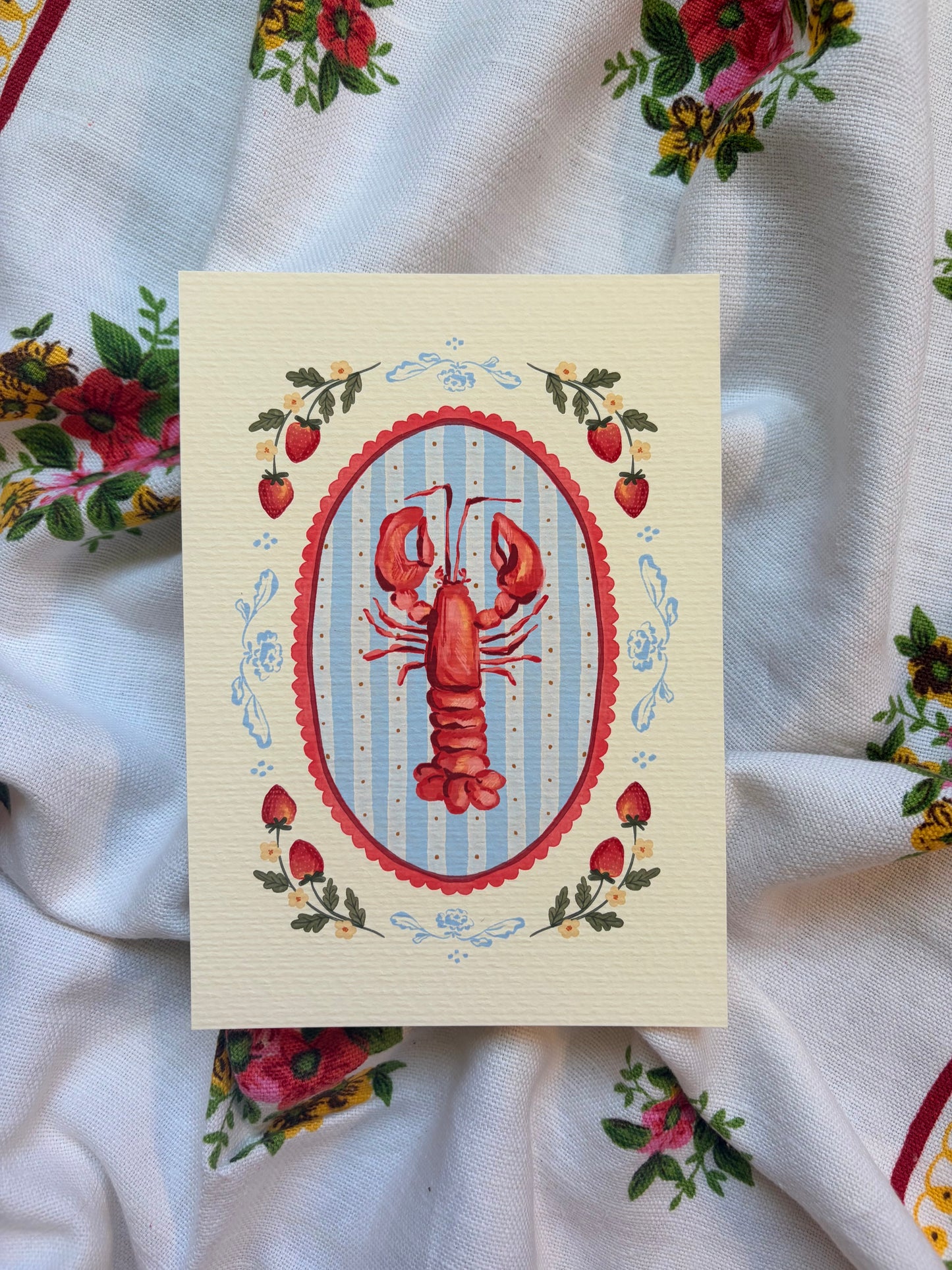 Strawberries & Lobster Print