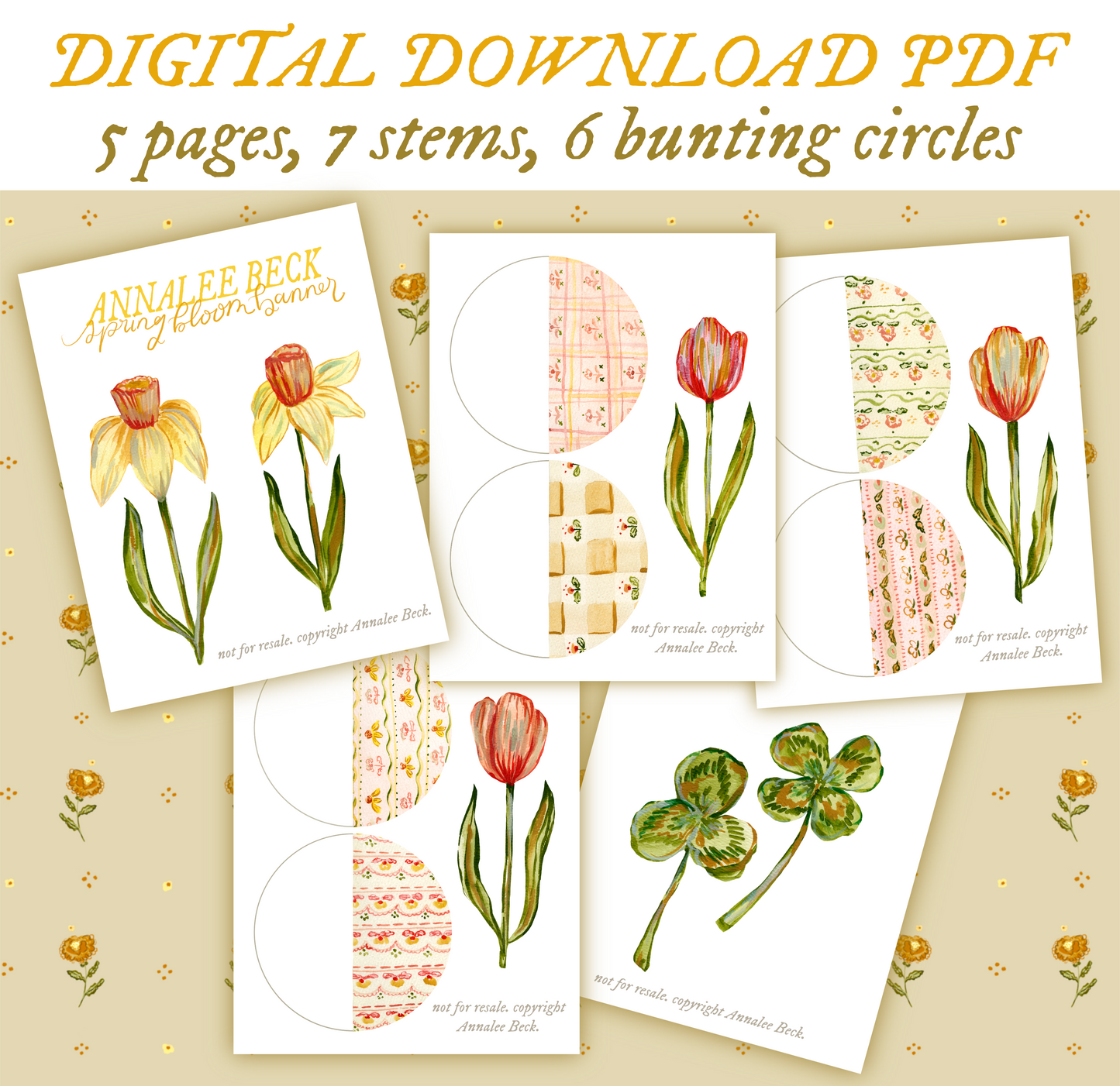Spring Blooms Printable Banner