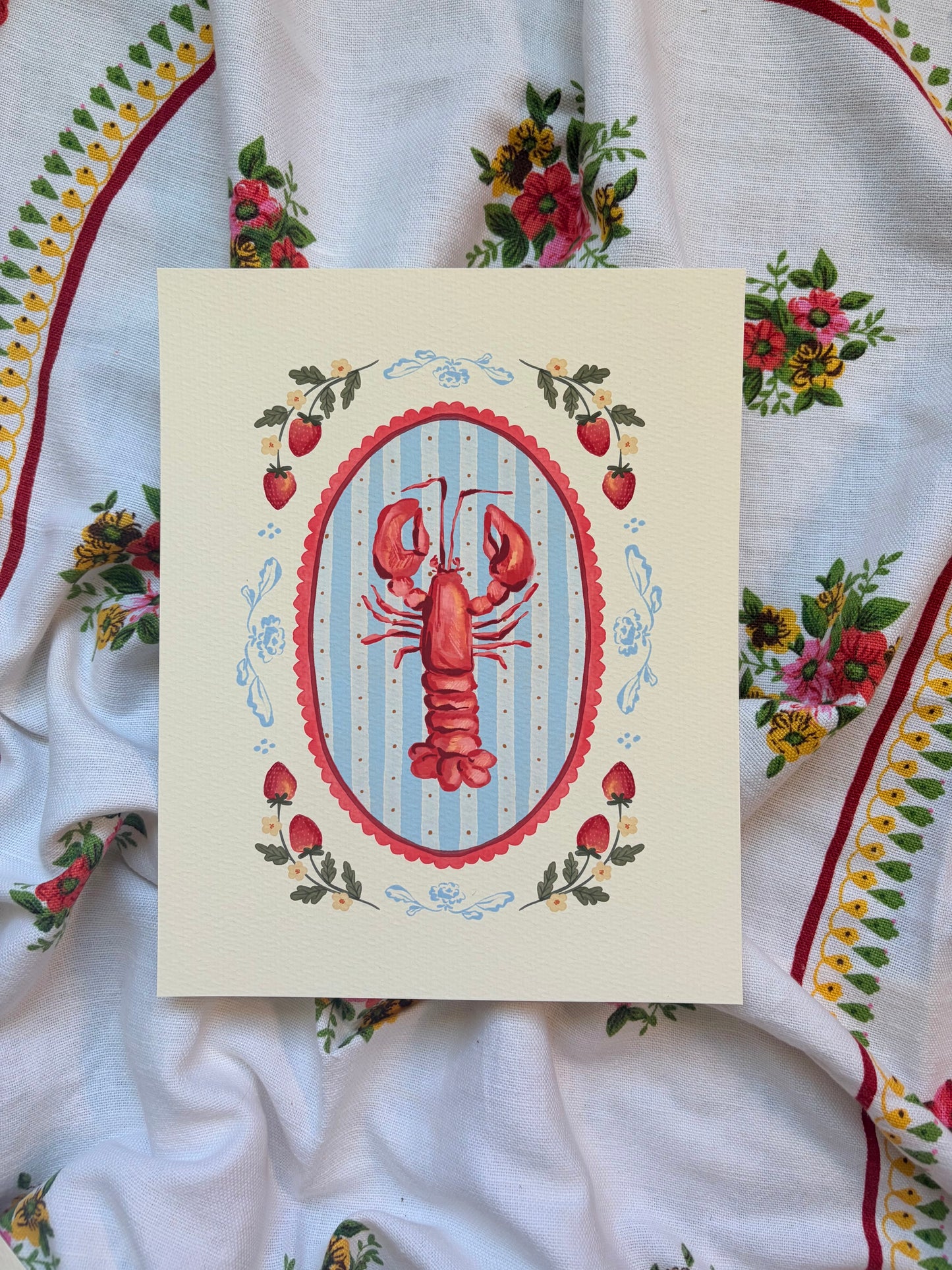 Strawberries & Lobster Print