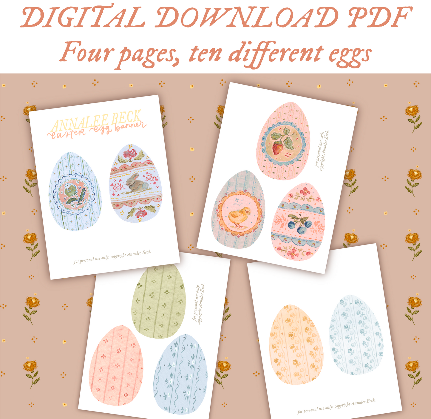 Vintage Easter Egg Printable Banner