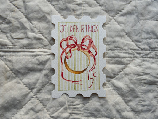 5th Day of Christmas Stamp - Original Artwork