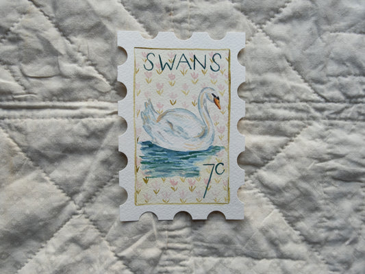 7th Day of Christmas Stamp - Original Artwork