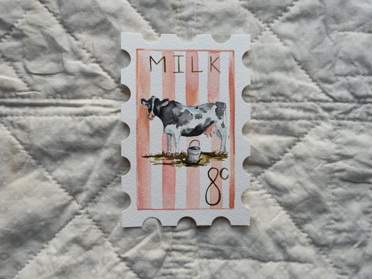 8th Day of Christmas Stamp - Original Artwork