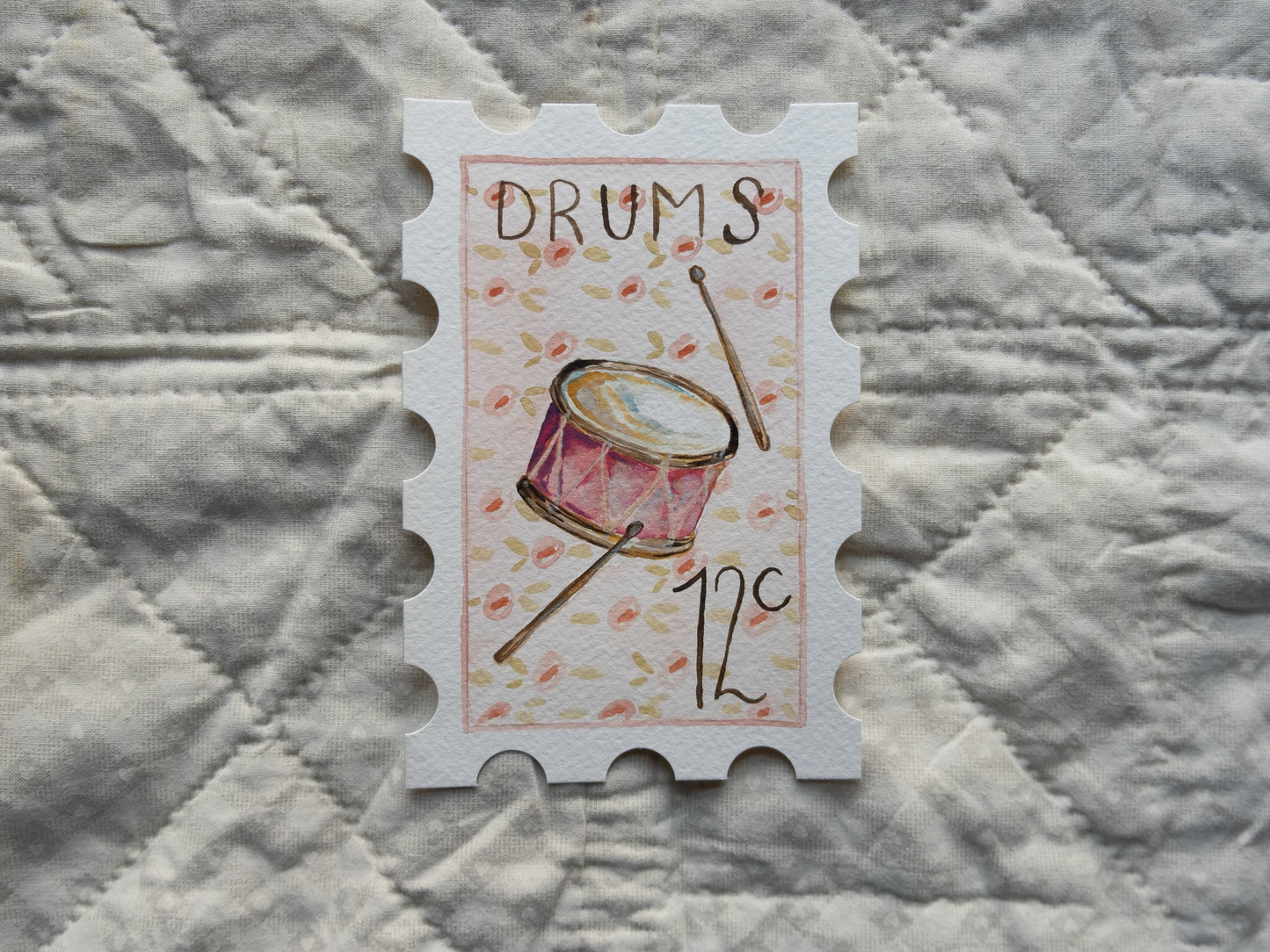 12th Day of Christmas Stamp - Original Artwork