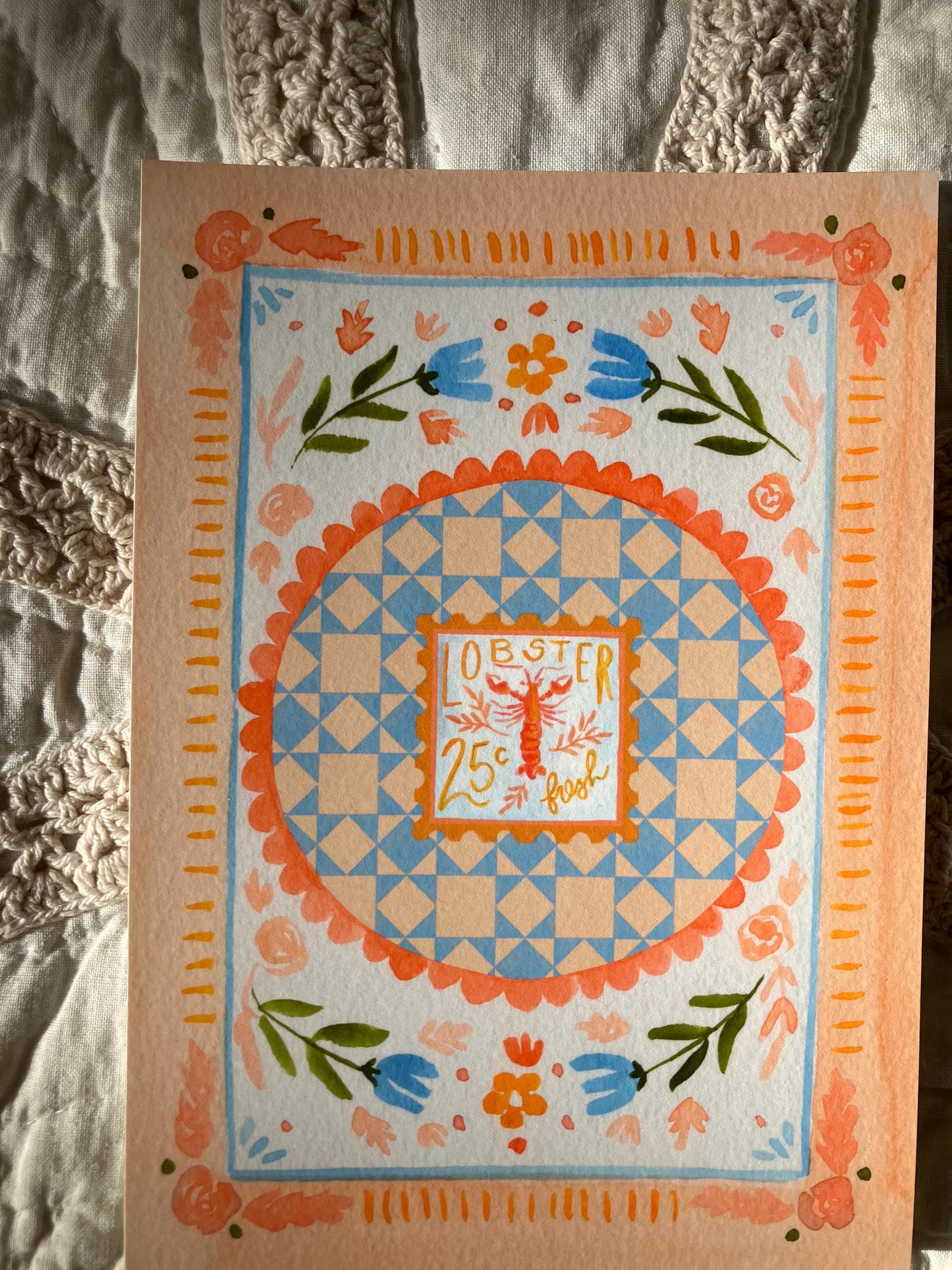 Fresh Lobster Postage Print