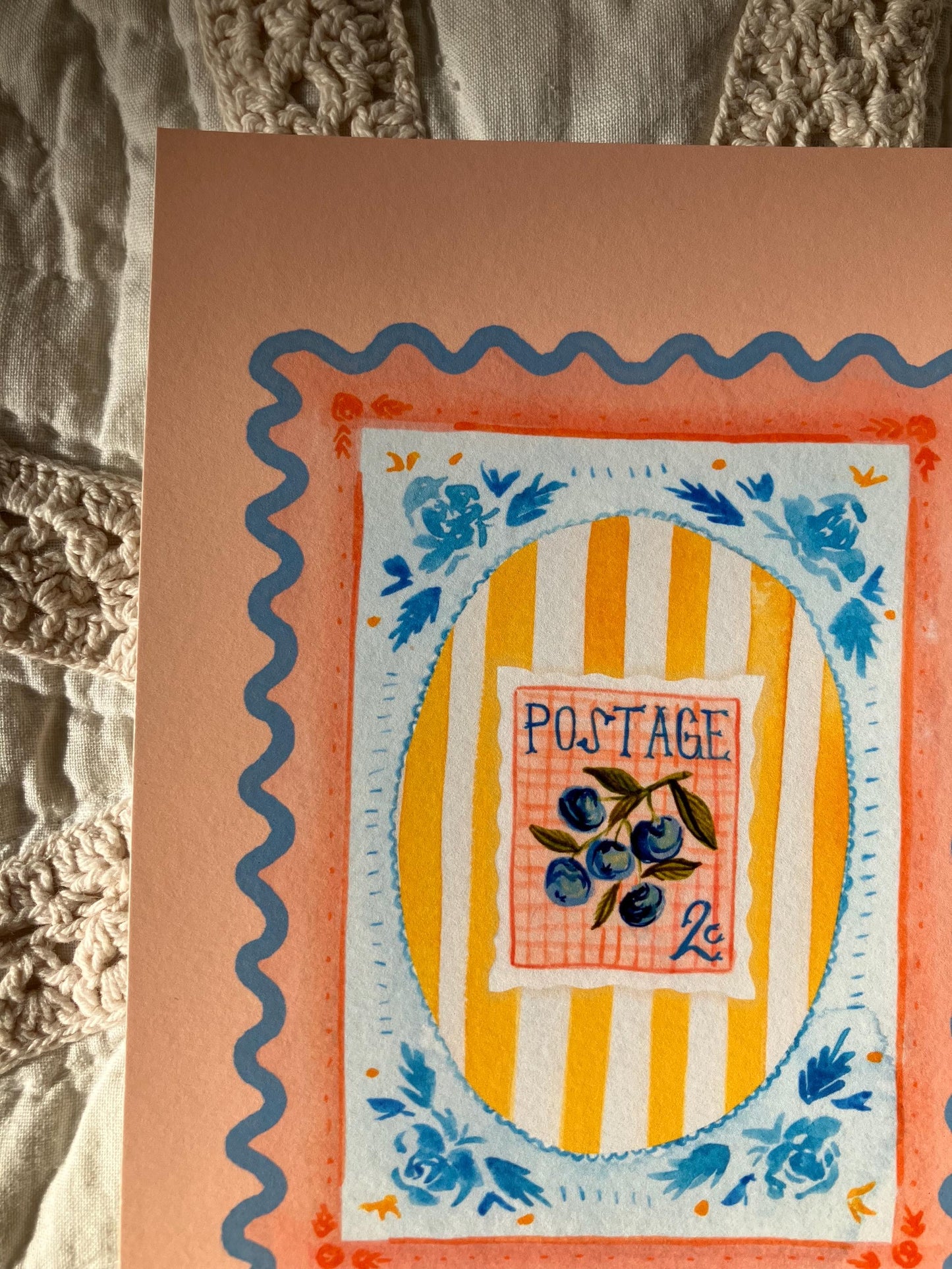 Blueberry Postage no. 2 Print