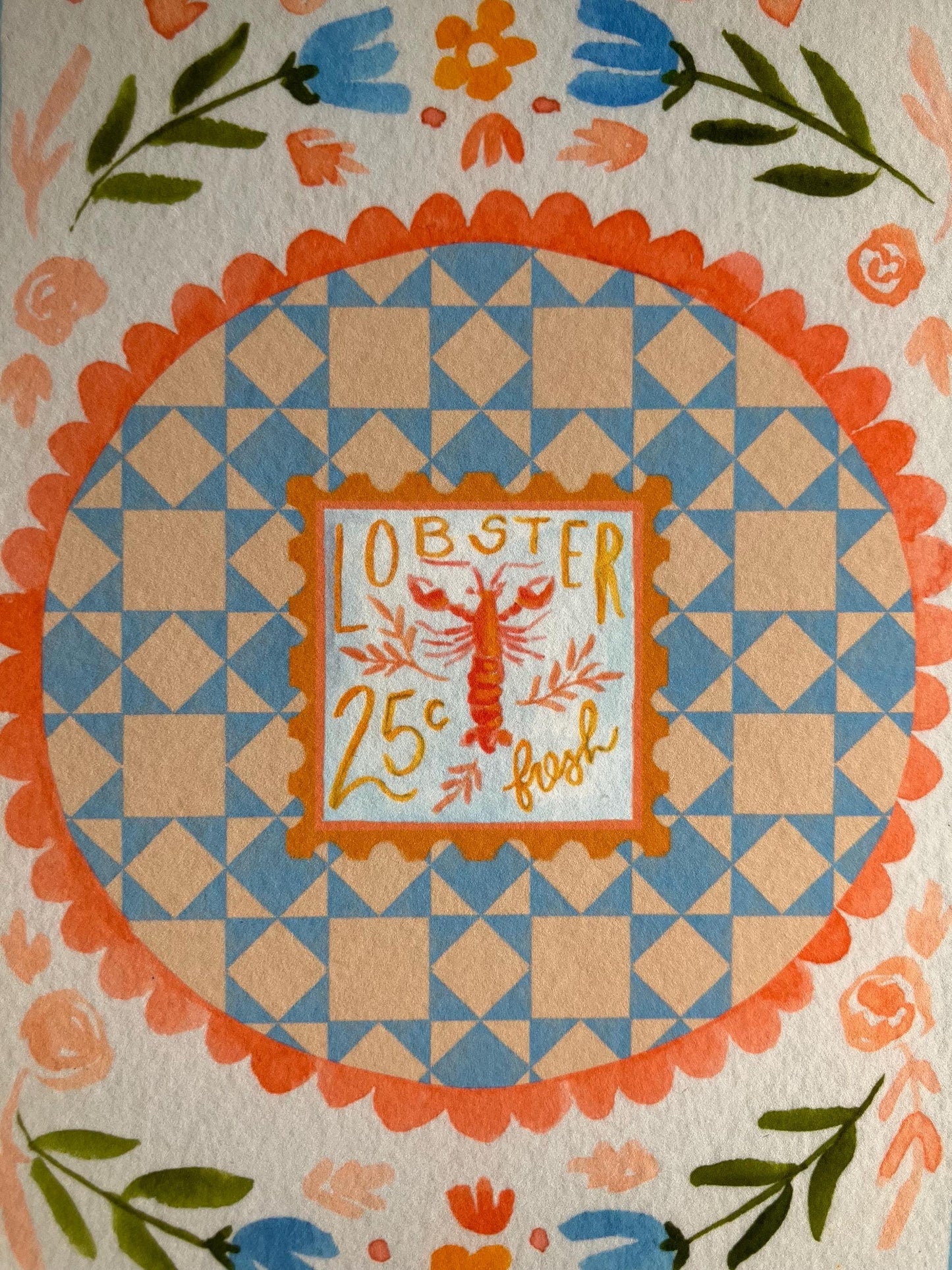 Fresh Lobster Postage Print
