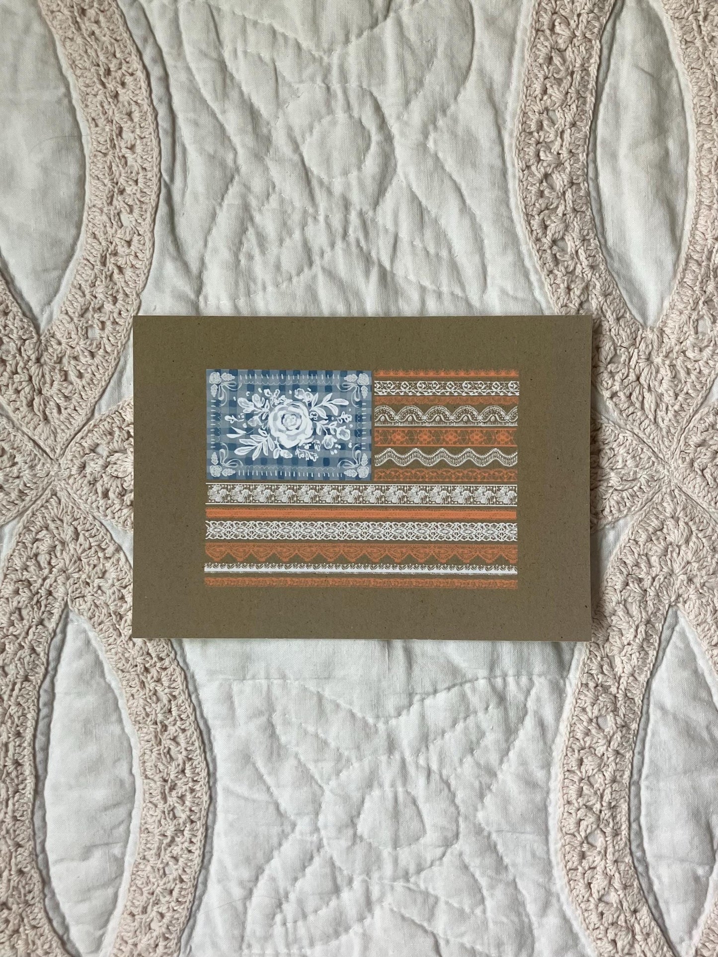 American Lace Flag Print