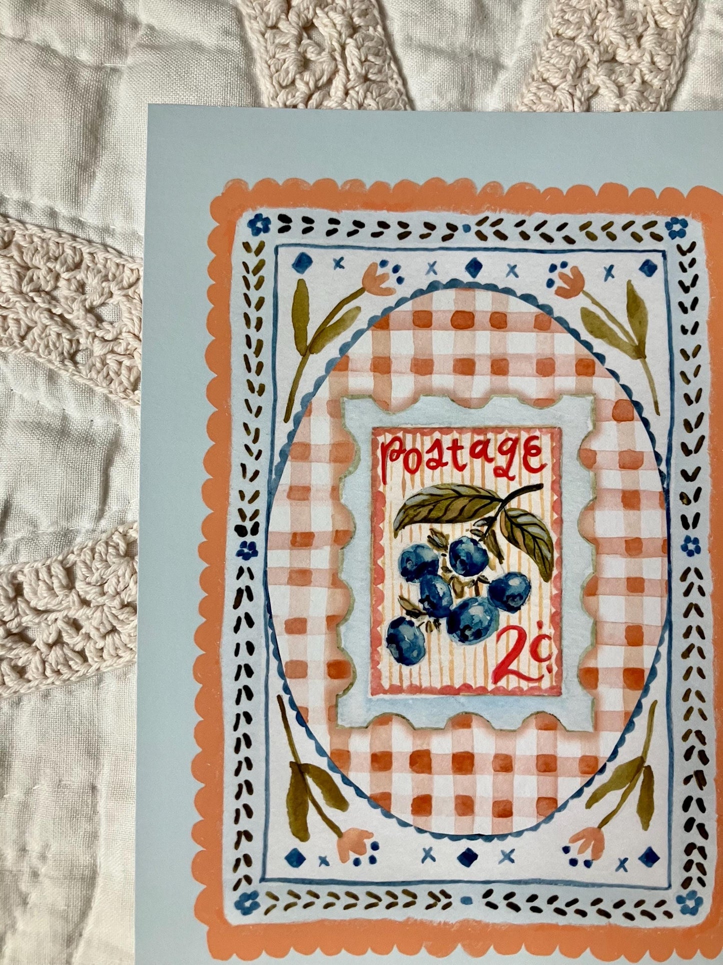 Blueberry Postage Print