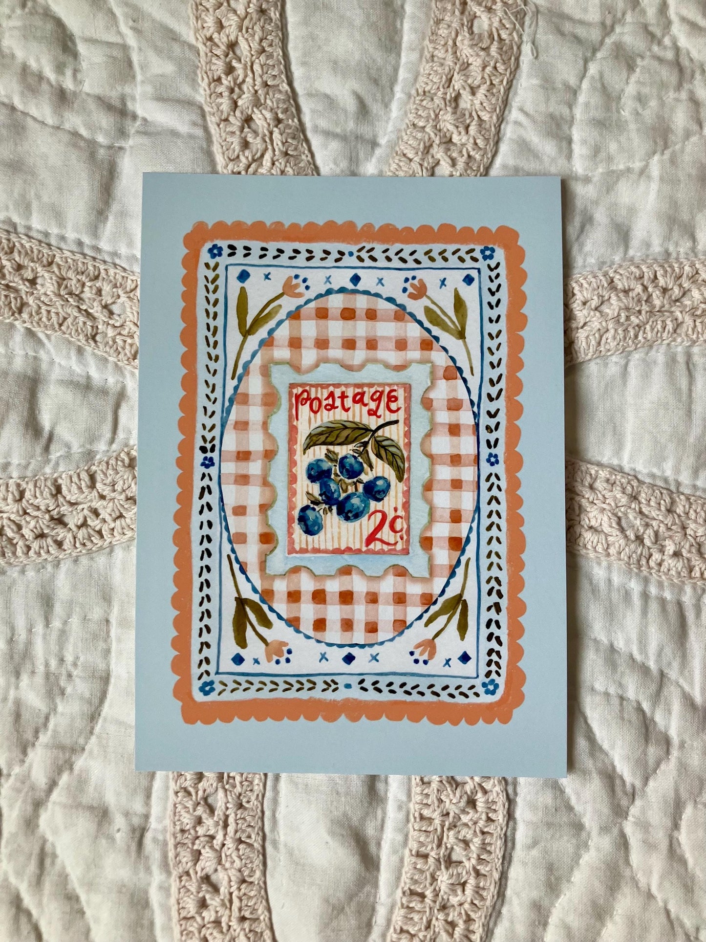 Blueberry Postage Print