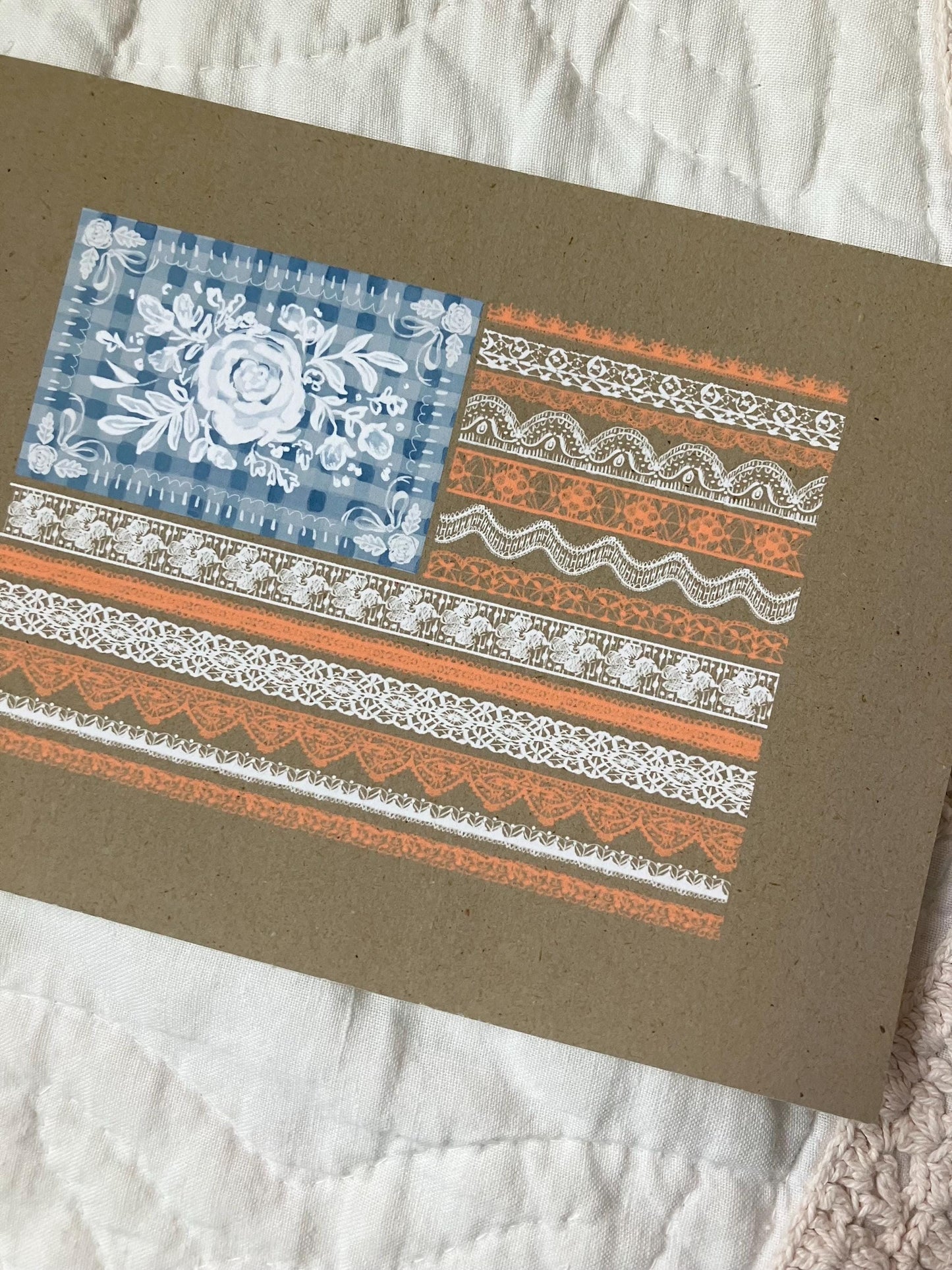 American Lace Flag Print