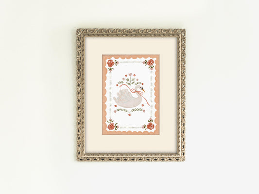 Flowers & Swan Print