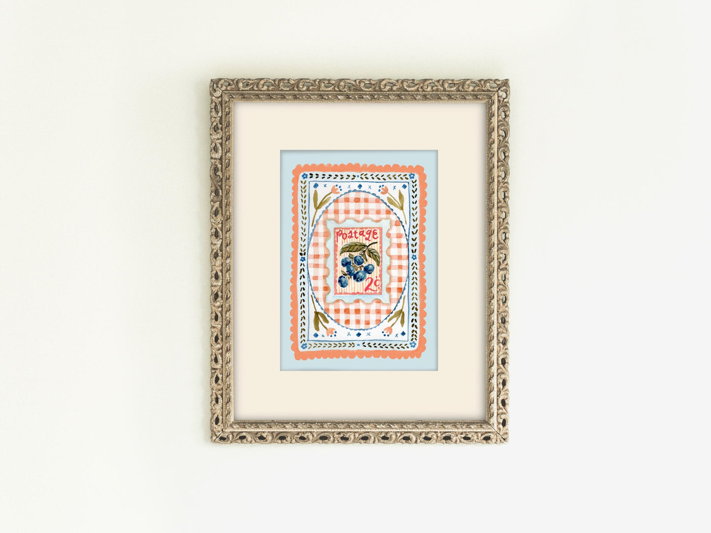 Blueberry Postage Print