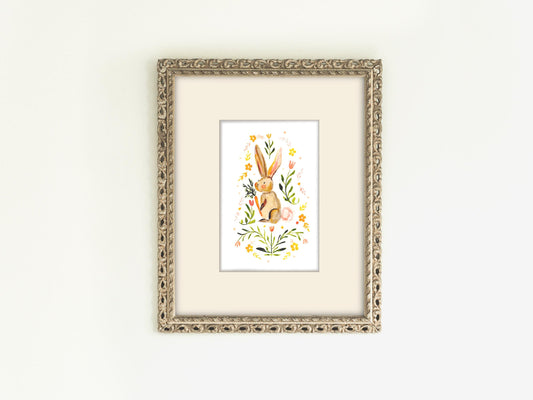 Bunny & Carrot Whimsical Print - B Grade