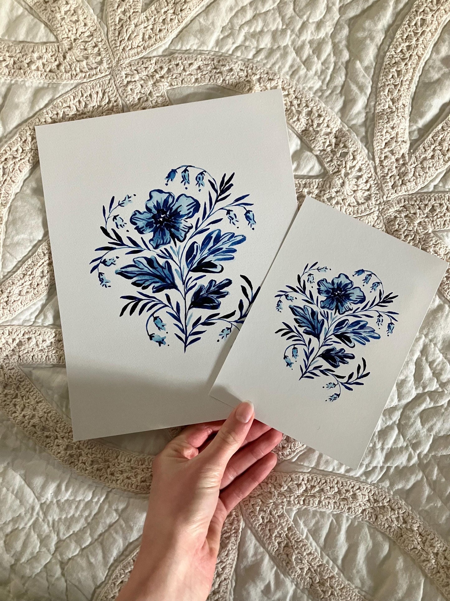 Blue & White Floral no. 3 Print