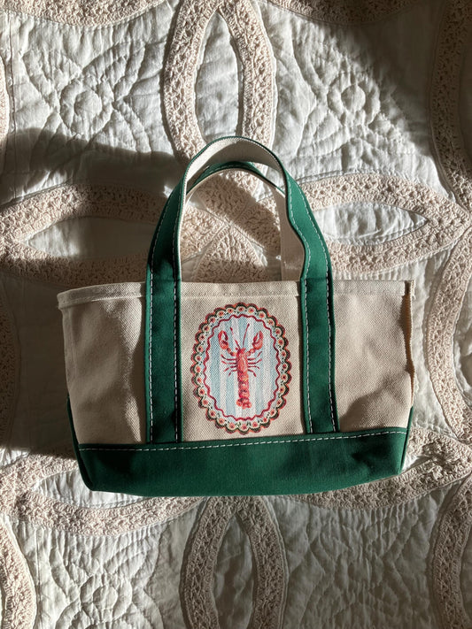 Handpainted Lobster Mini Tote Bag