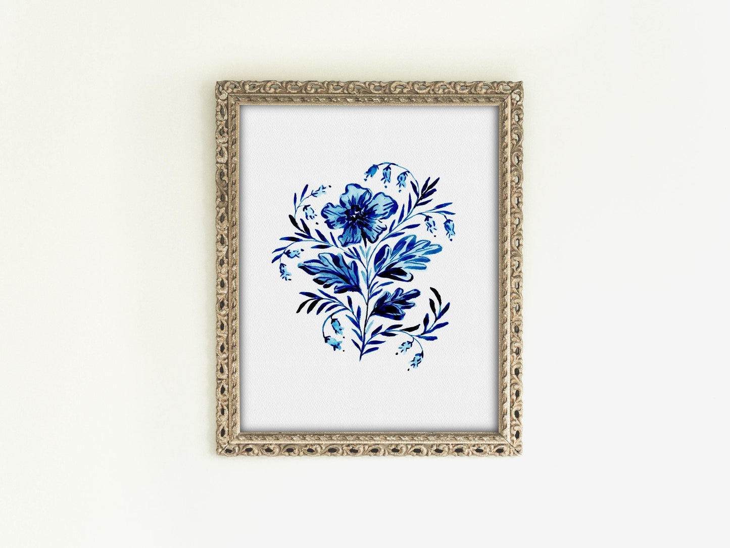 Blue & White Floral no. 3 Print