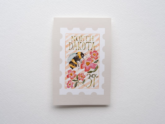 North Dakota Stamp Print