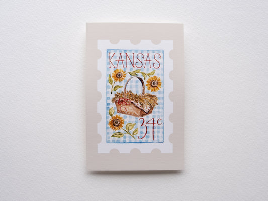Kansas Stamp Print