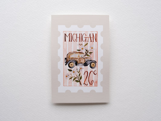Michigan Stamp Print