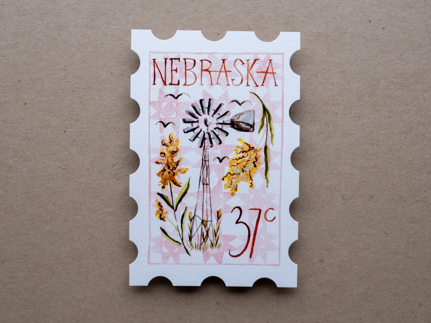 Nebraska Stamp Print